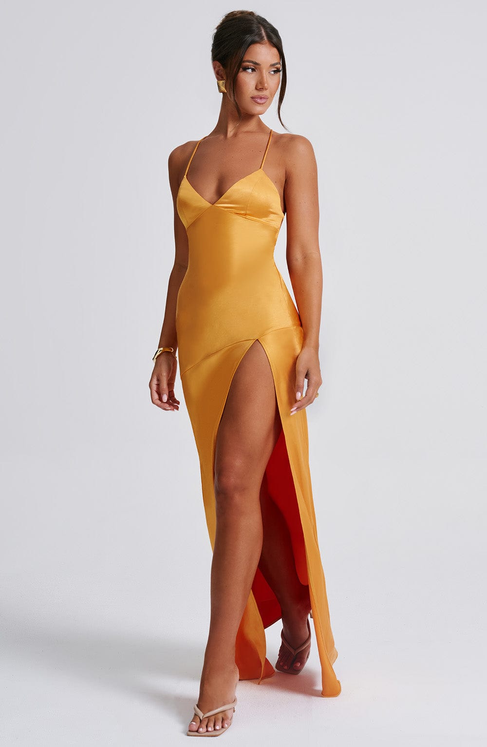 Isobel Maxi Dress in Black Tangerine 10