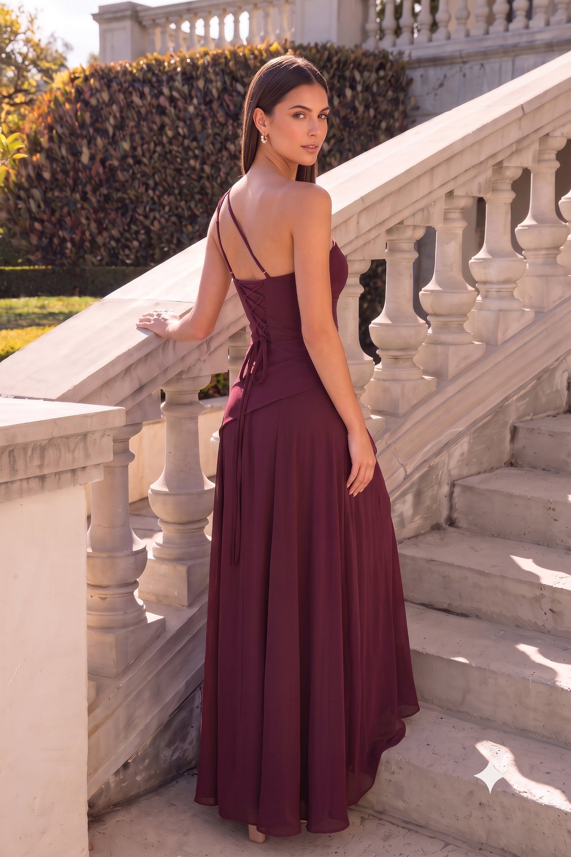Arabella One-Shoulder Chiffon Dress Daffodil 7