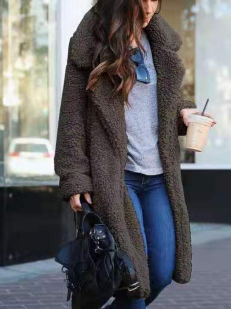 Ivodessa Sherpa Teddy Coat Dark Gray 5
