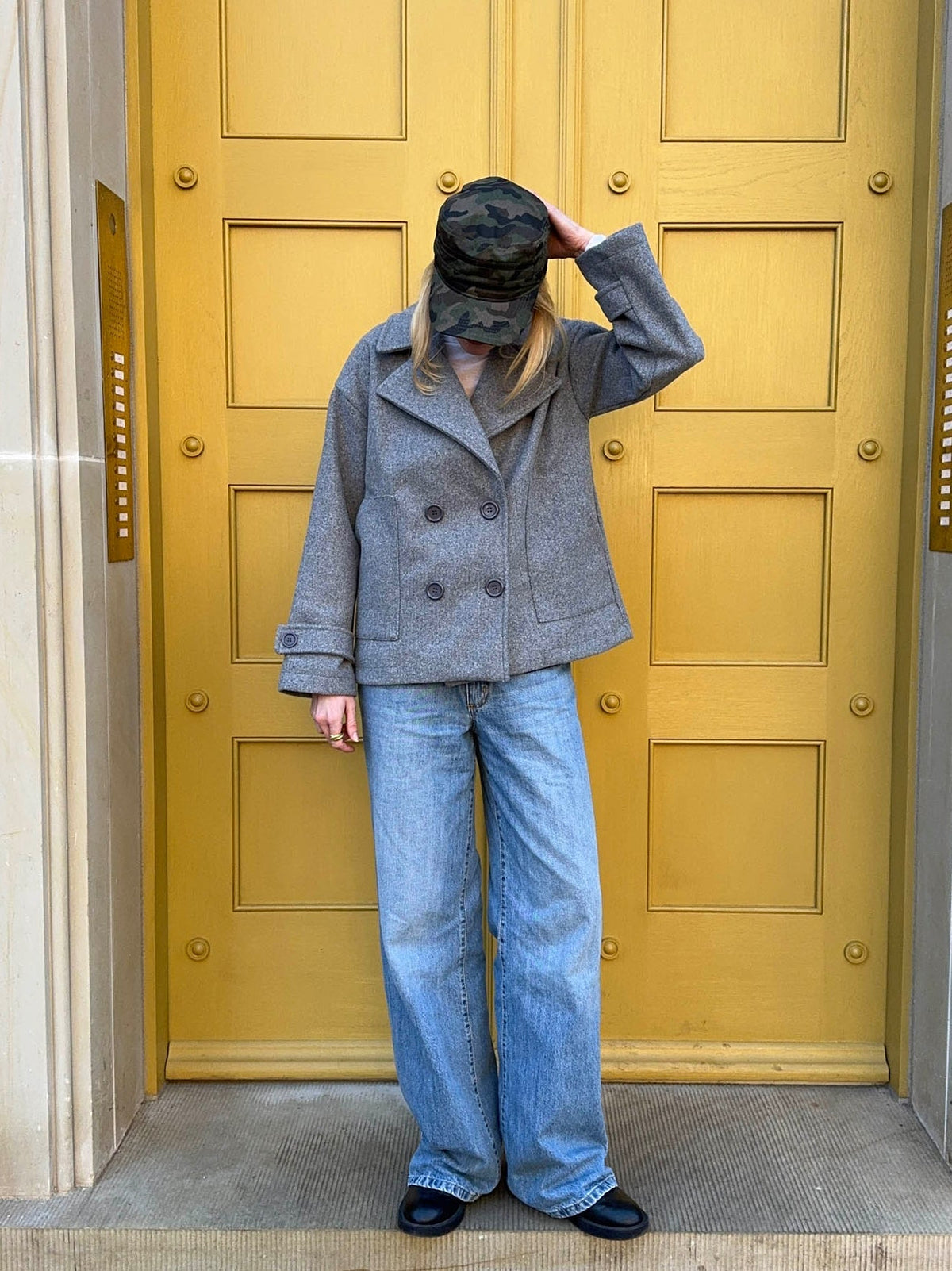 Ginalli Double-Breasted Wool Coat Grey 1