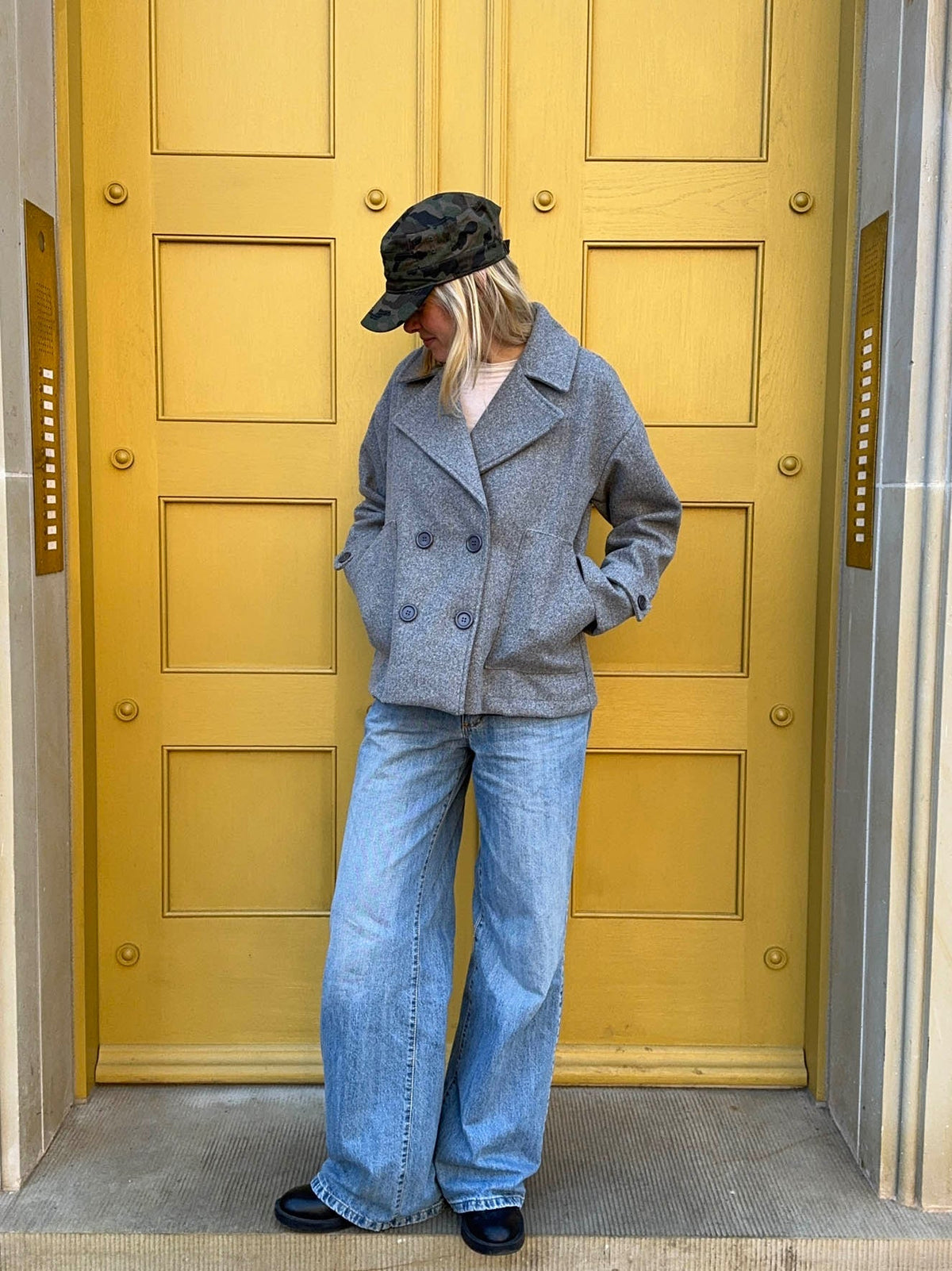Ginalli Double-Breasted Wool Coat Grey 2
