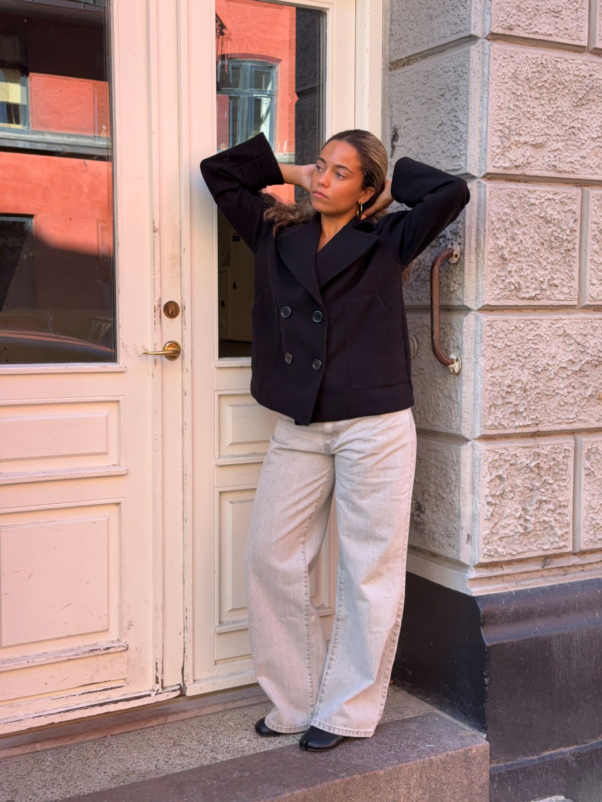 Ginalli Double-Breasted Wool Coat Black 2