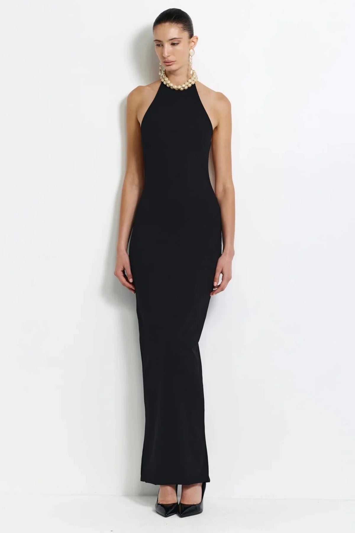 Jett Satin Maxi Dress Black 1