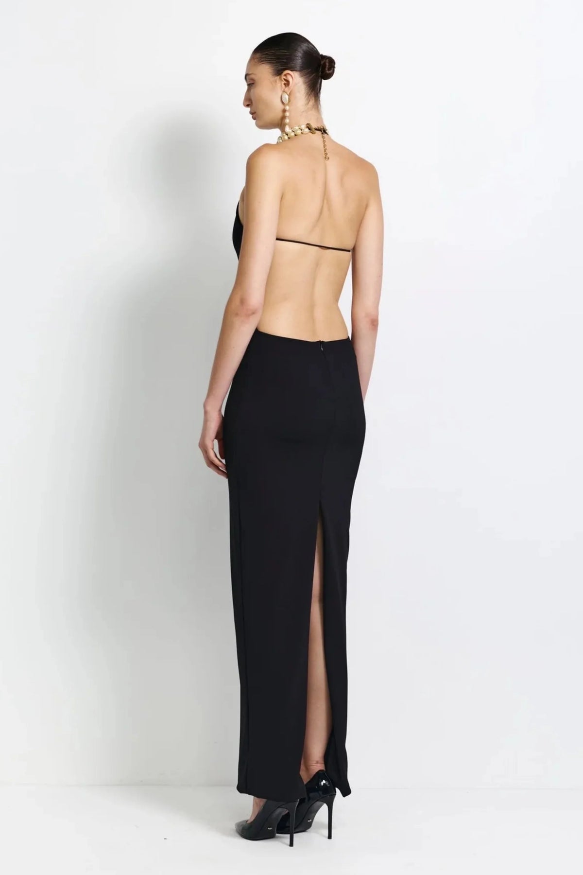 Jett Satin Maxi Dress Black 2