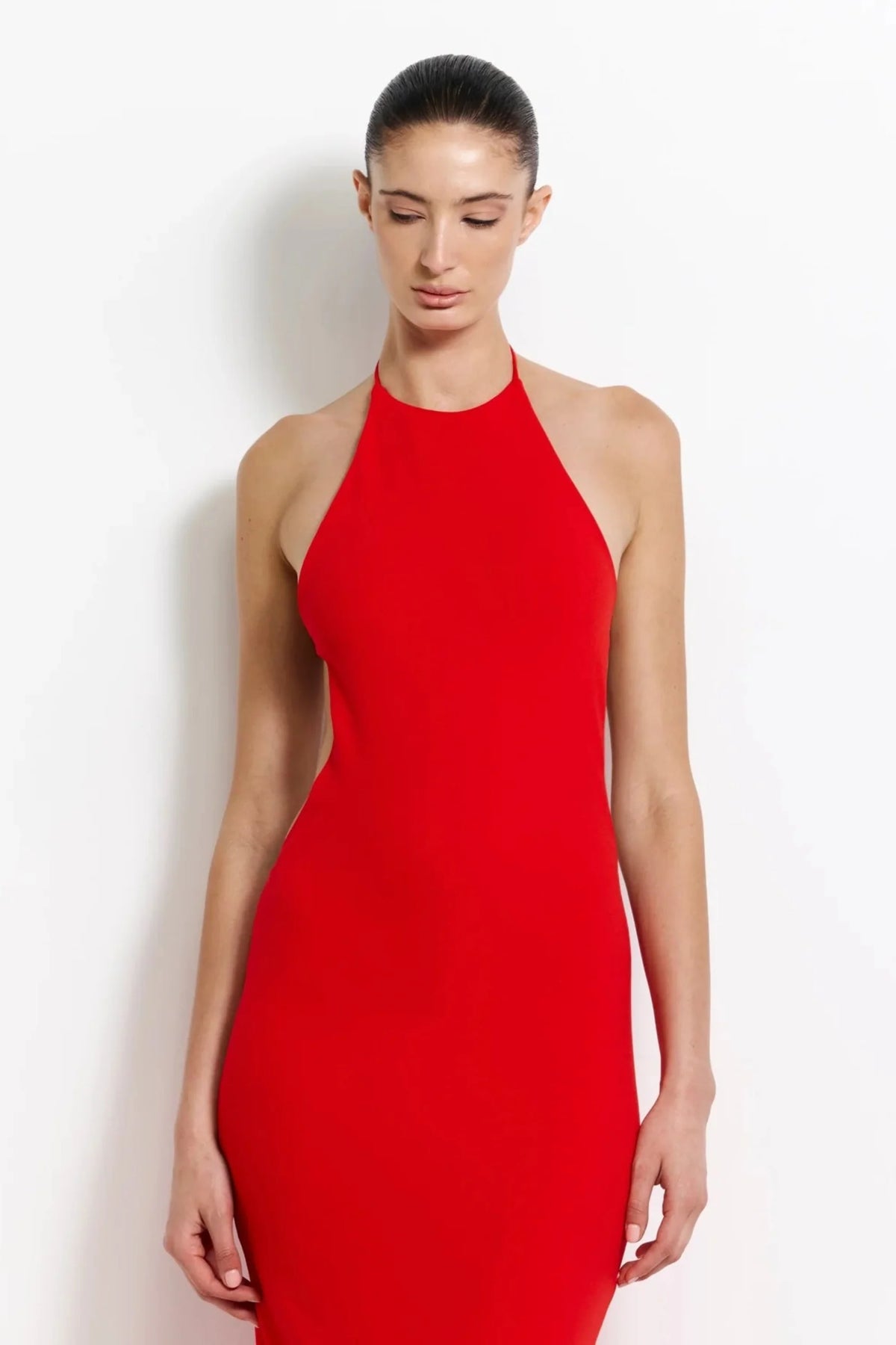 Jett Satin Maxi Dress Cherry Red 5