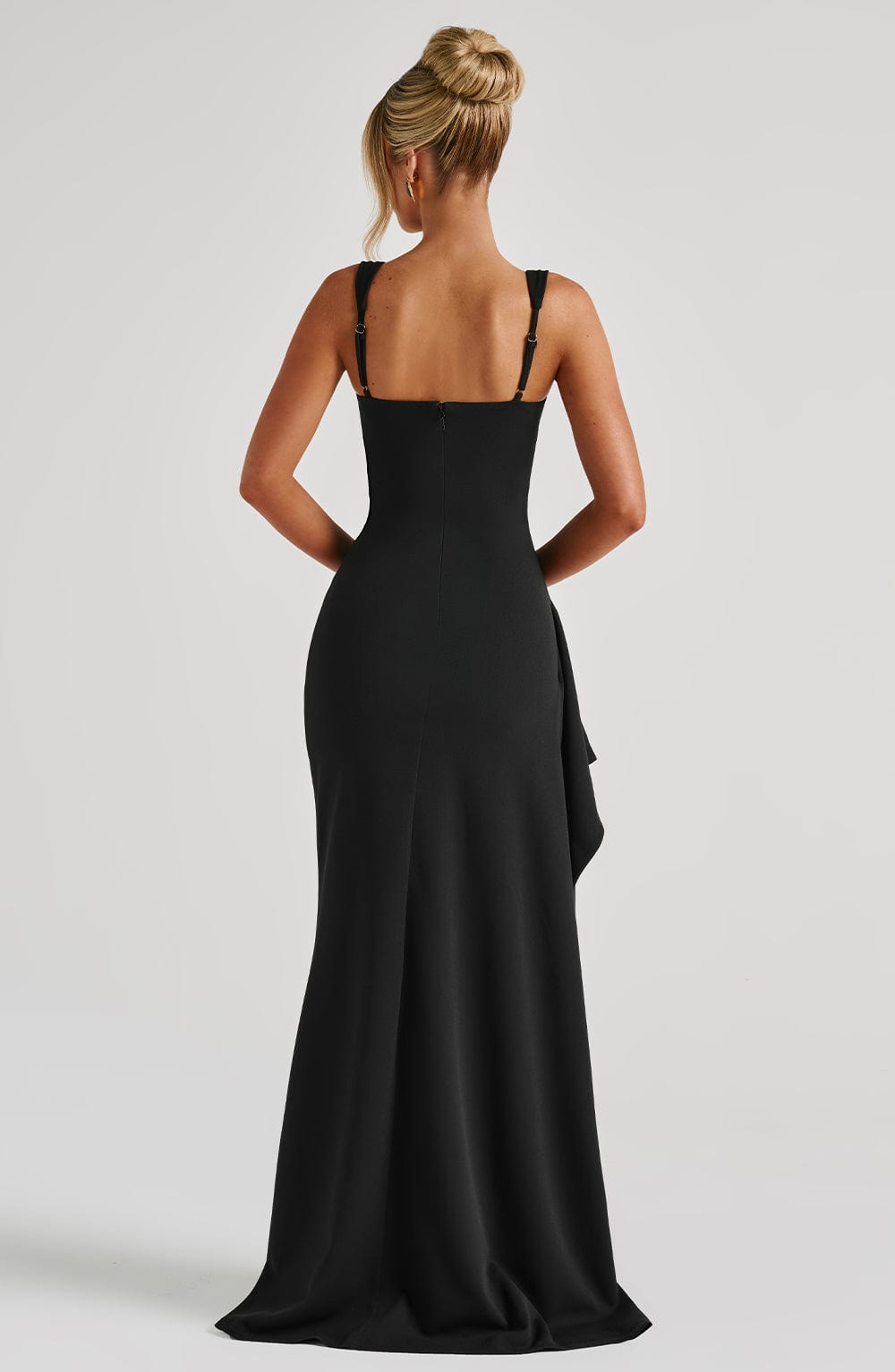 Katana Satin Maxi Dress in Black Black 5