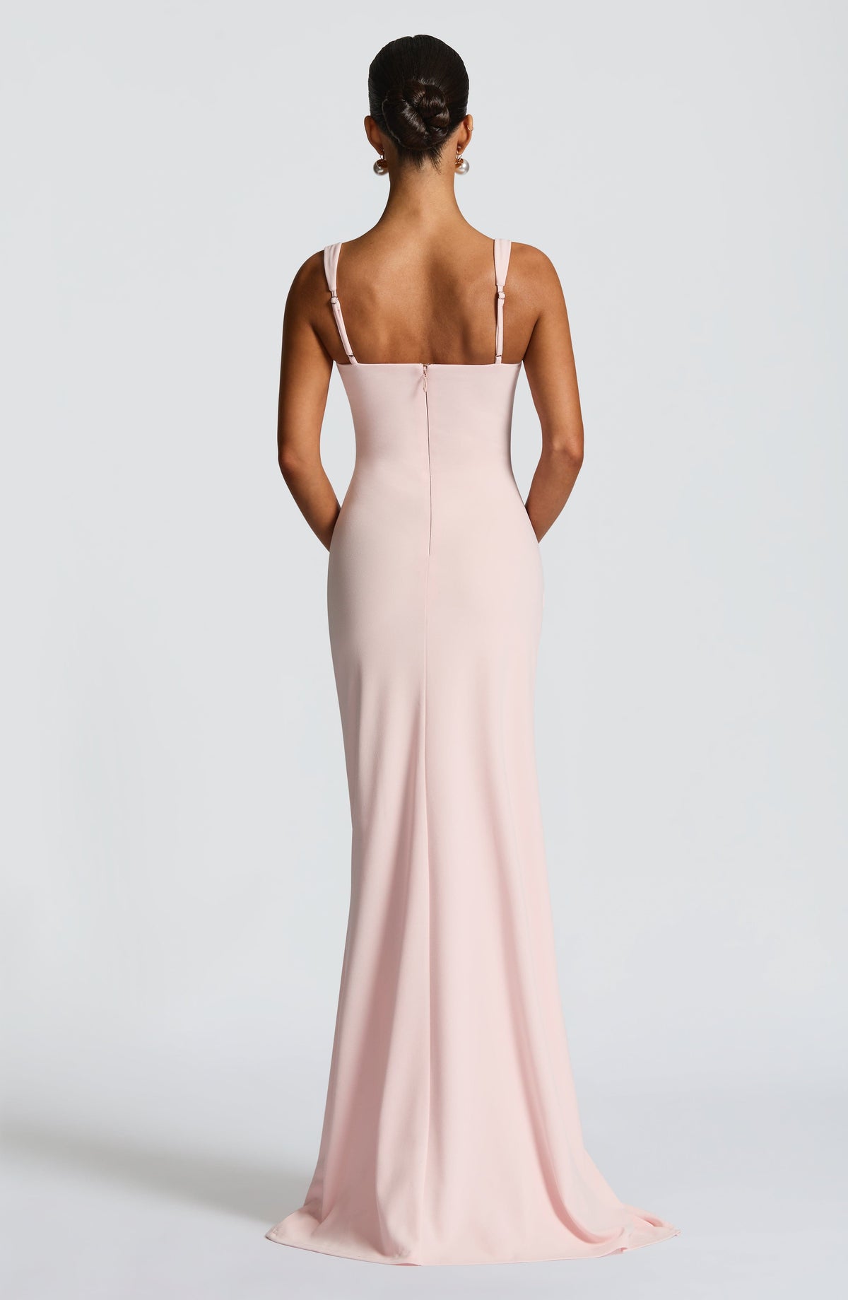Katana Satin Maxi Dress in Black Blush 4