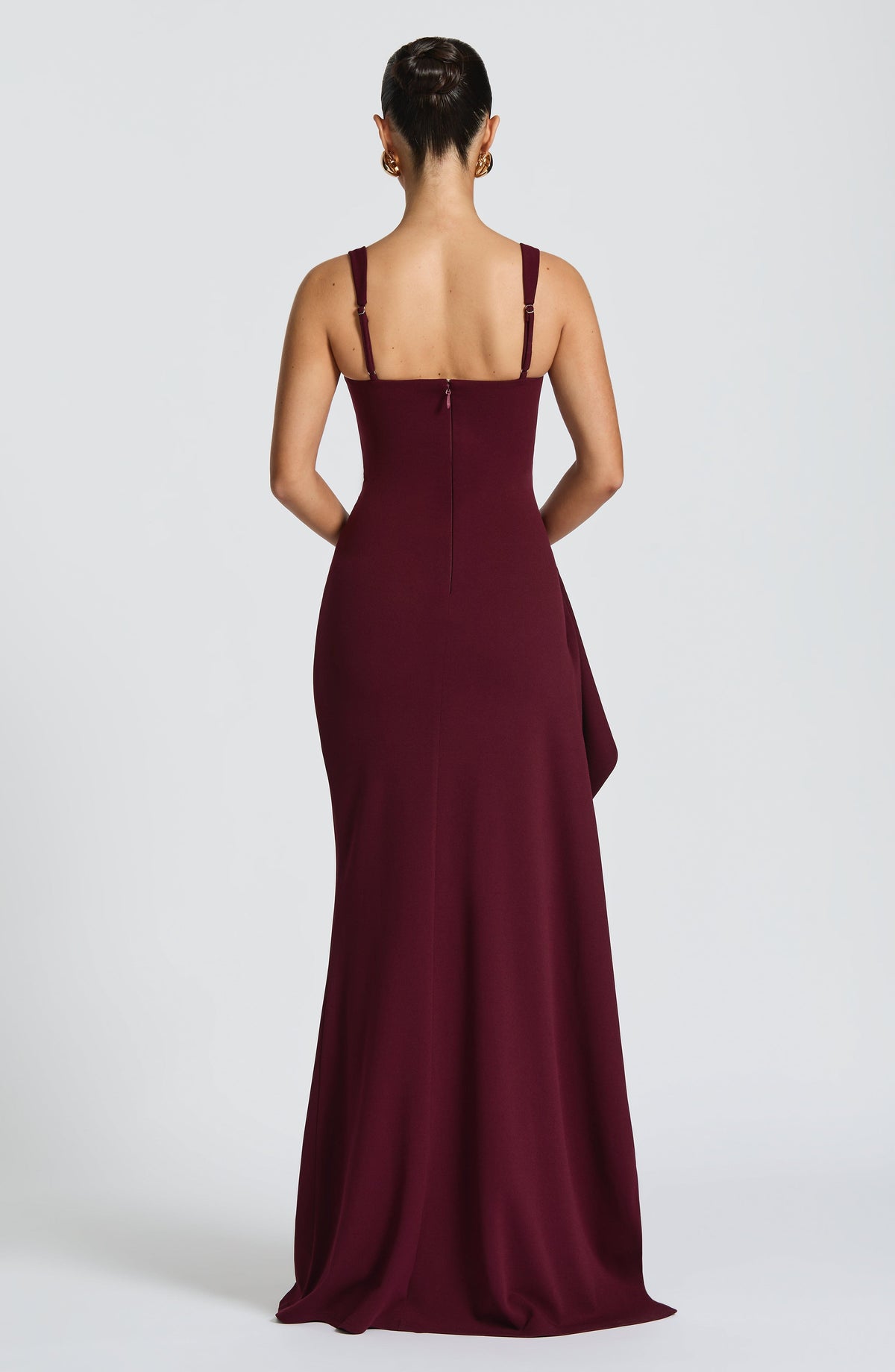 Katana Satin Maxi Dress in Black Cherry Lacquer 2