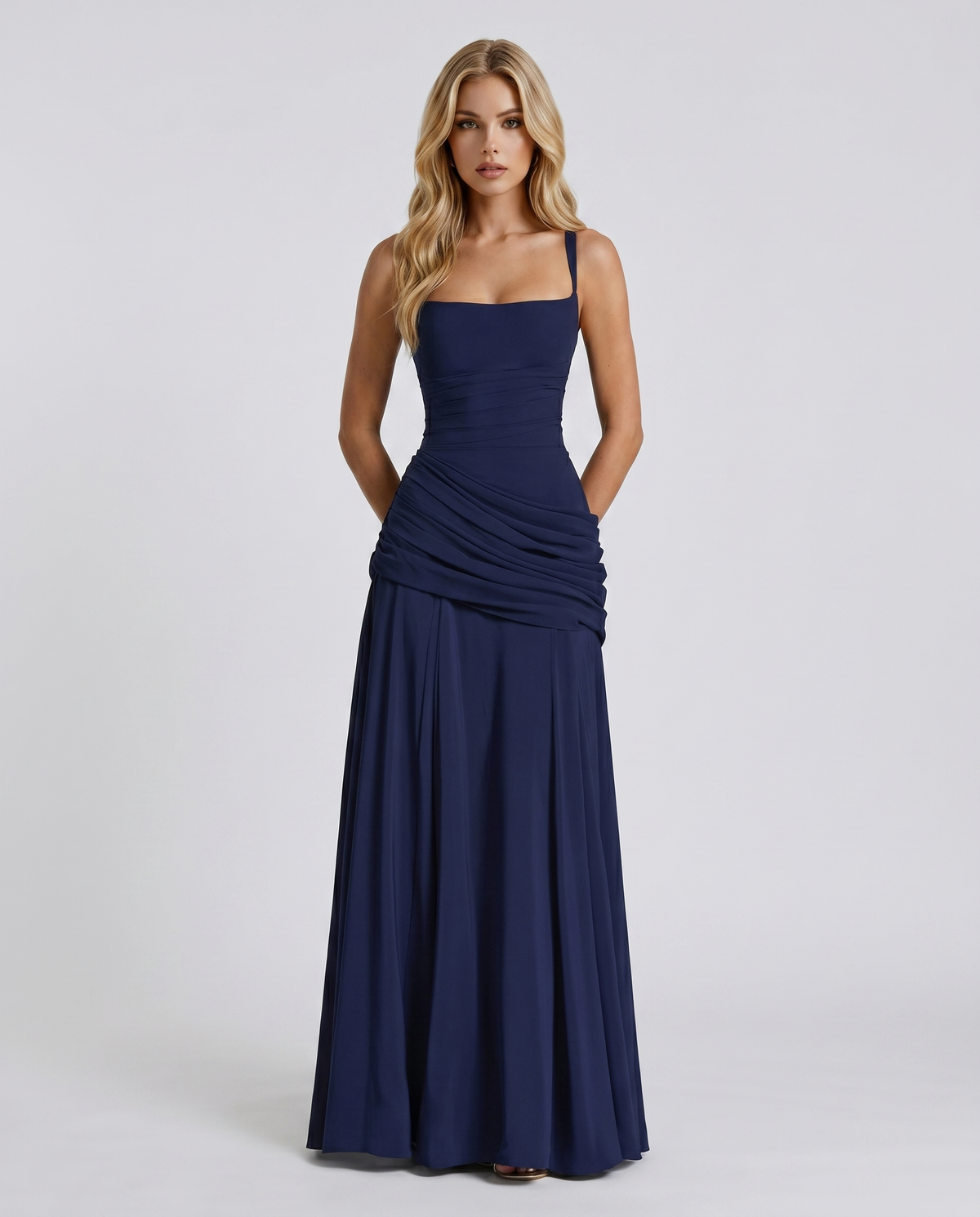 Charlotte Ruched Maxi Dress Burgundy 5