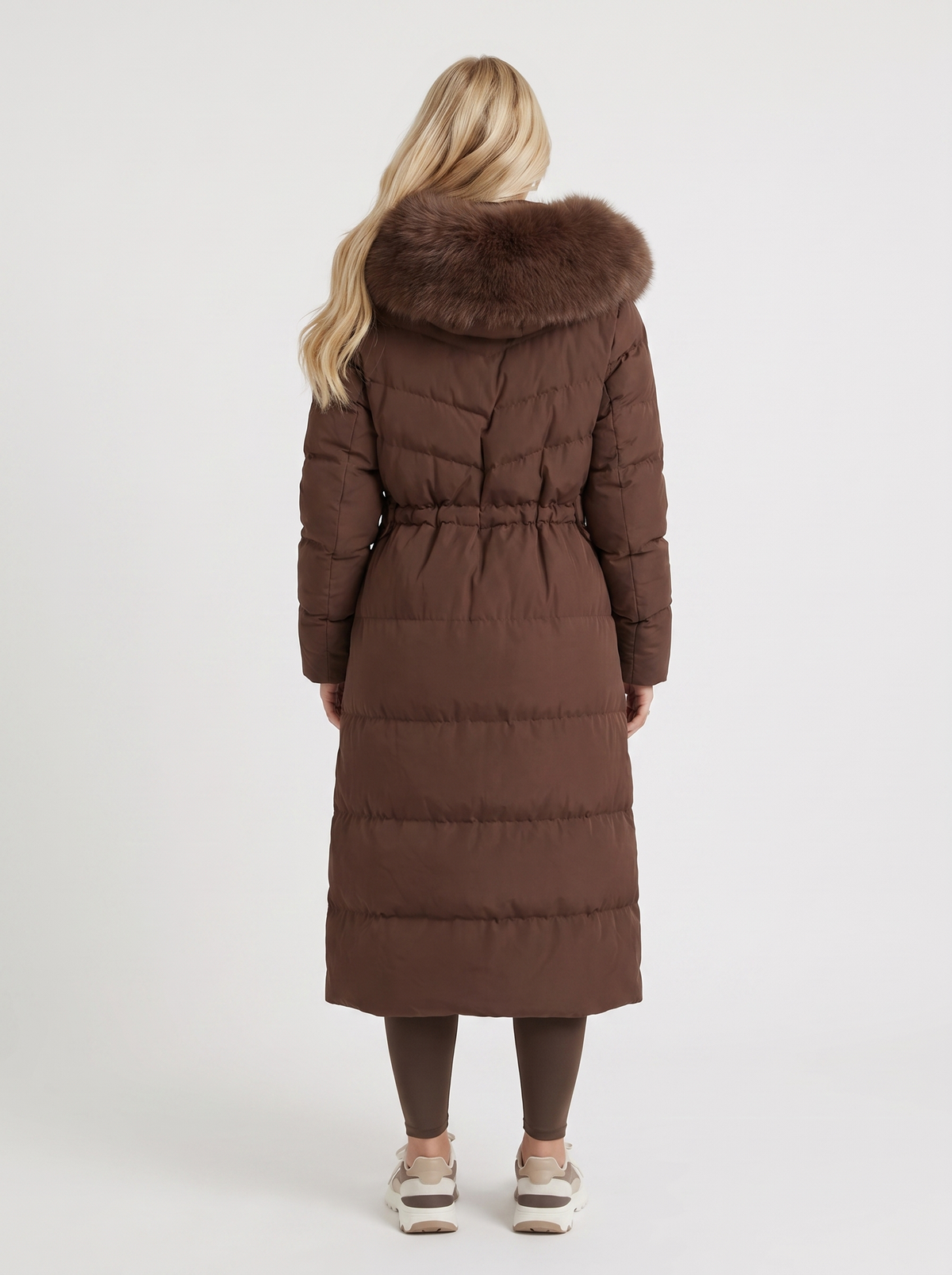 Elise Quilted Puffer Coat Brown 5