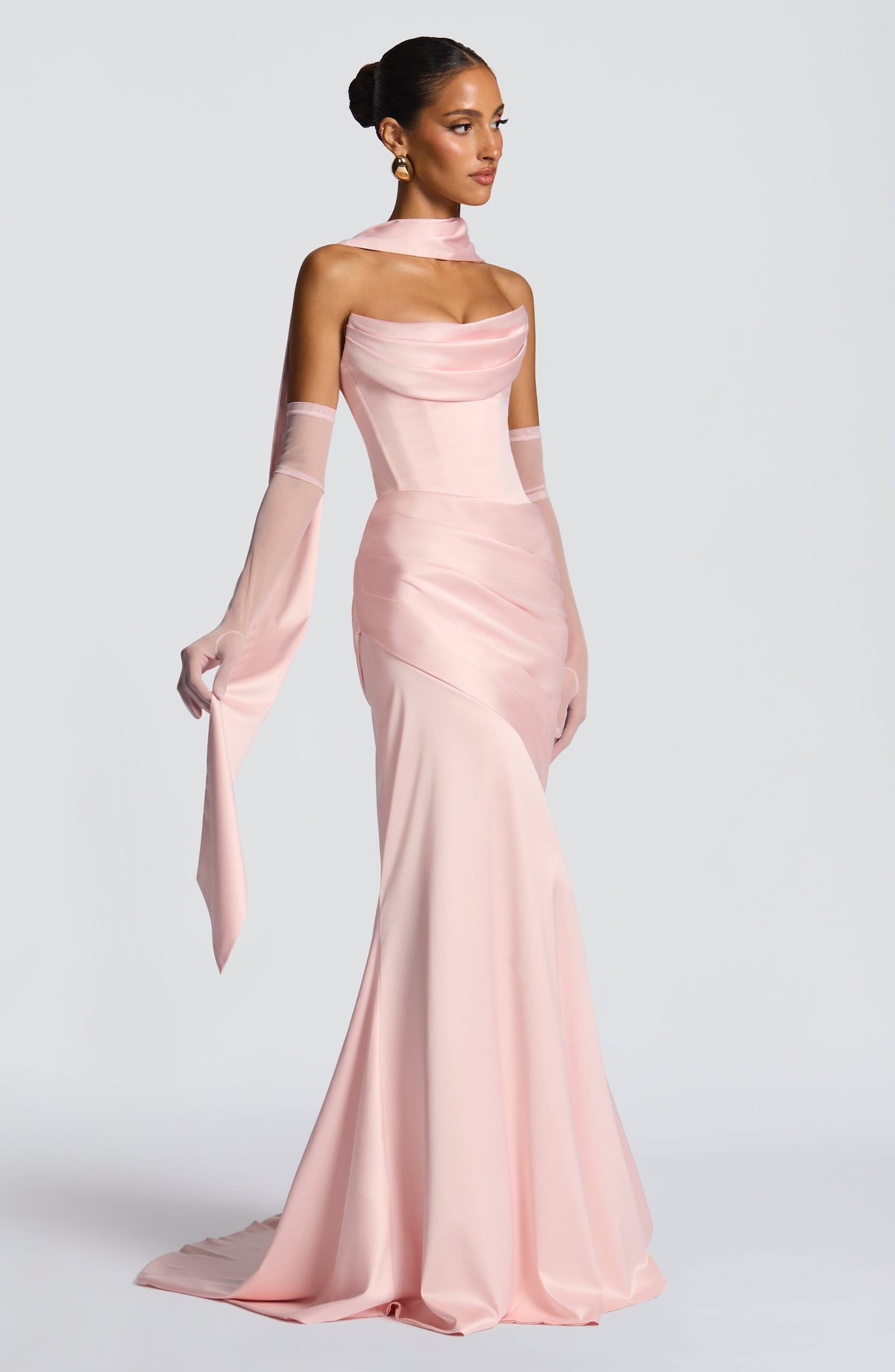 Kensington Plum Satin Maxi Dress Blush 8