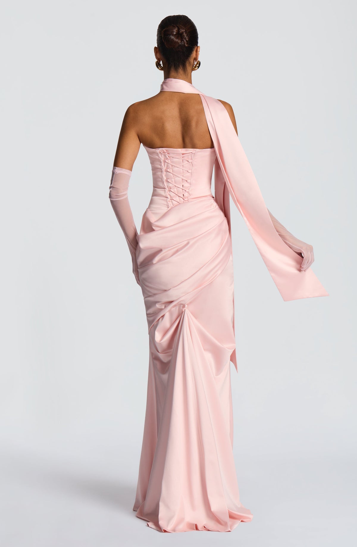 Kensington Plum Satin Maxi Dress Blush 2