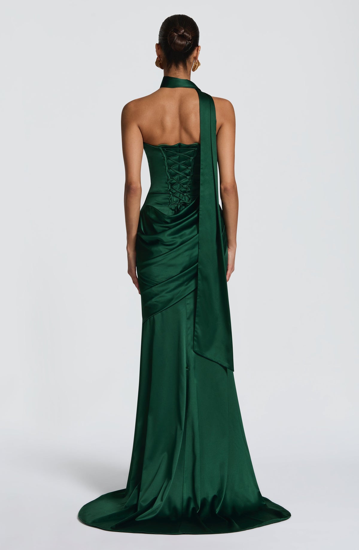 Kensington Plum Satin Maxi Dress Emerald 2