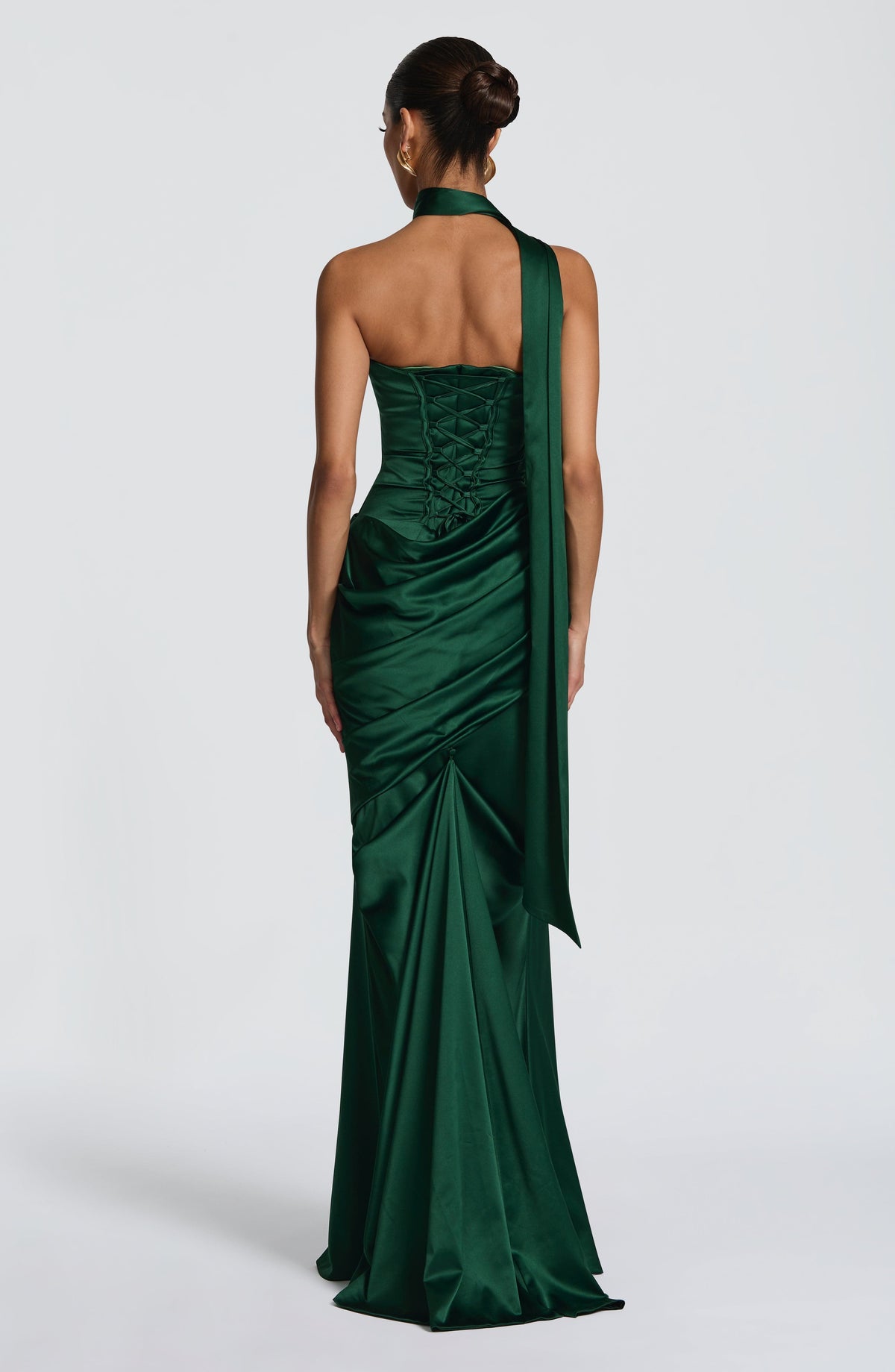 Kensington Plum Satin Maxi Dress Emerald 7
