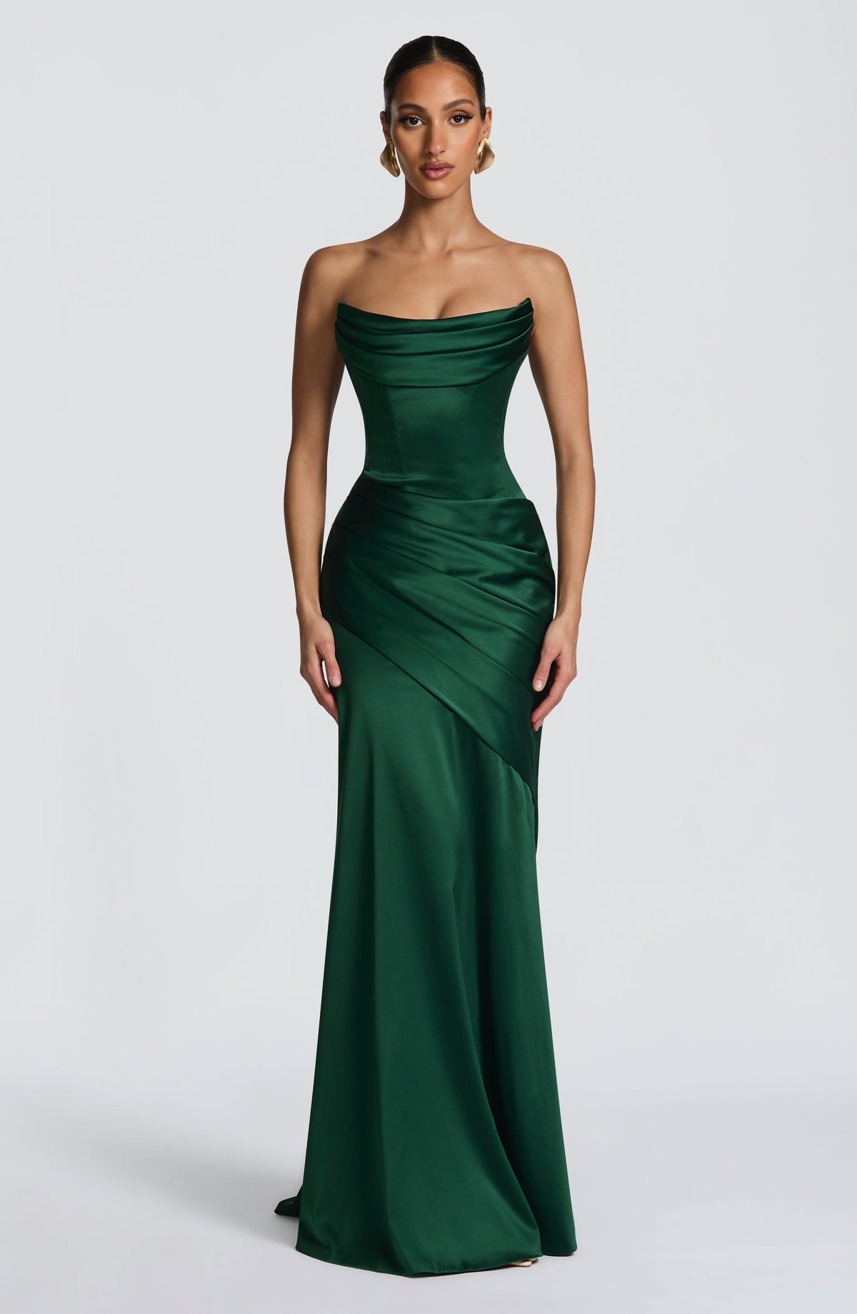 Kensington Plum Satin Maxi Dress Emerald 6