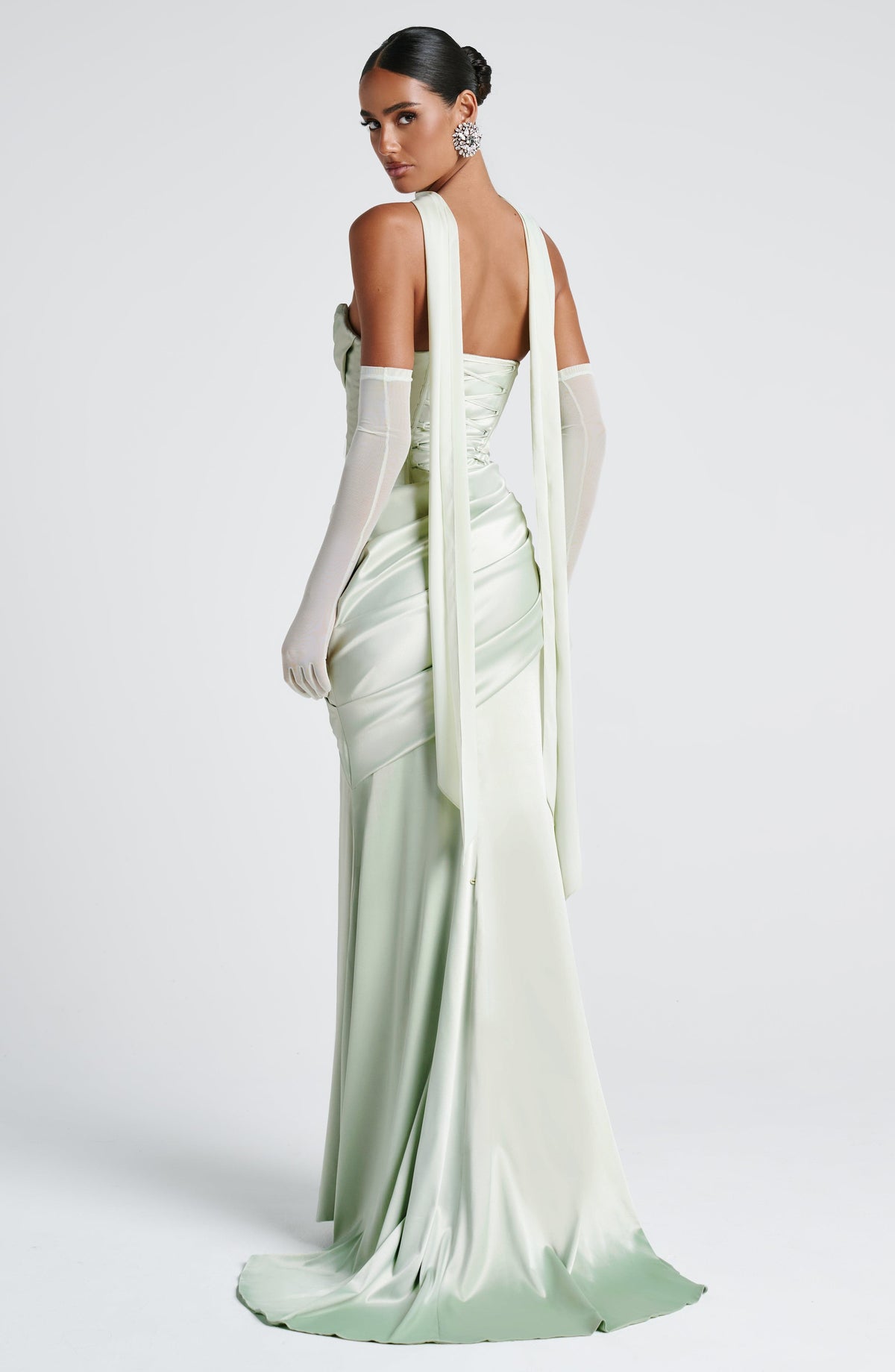 Kensington Plum Satin Maxi Dress Mint 6