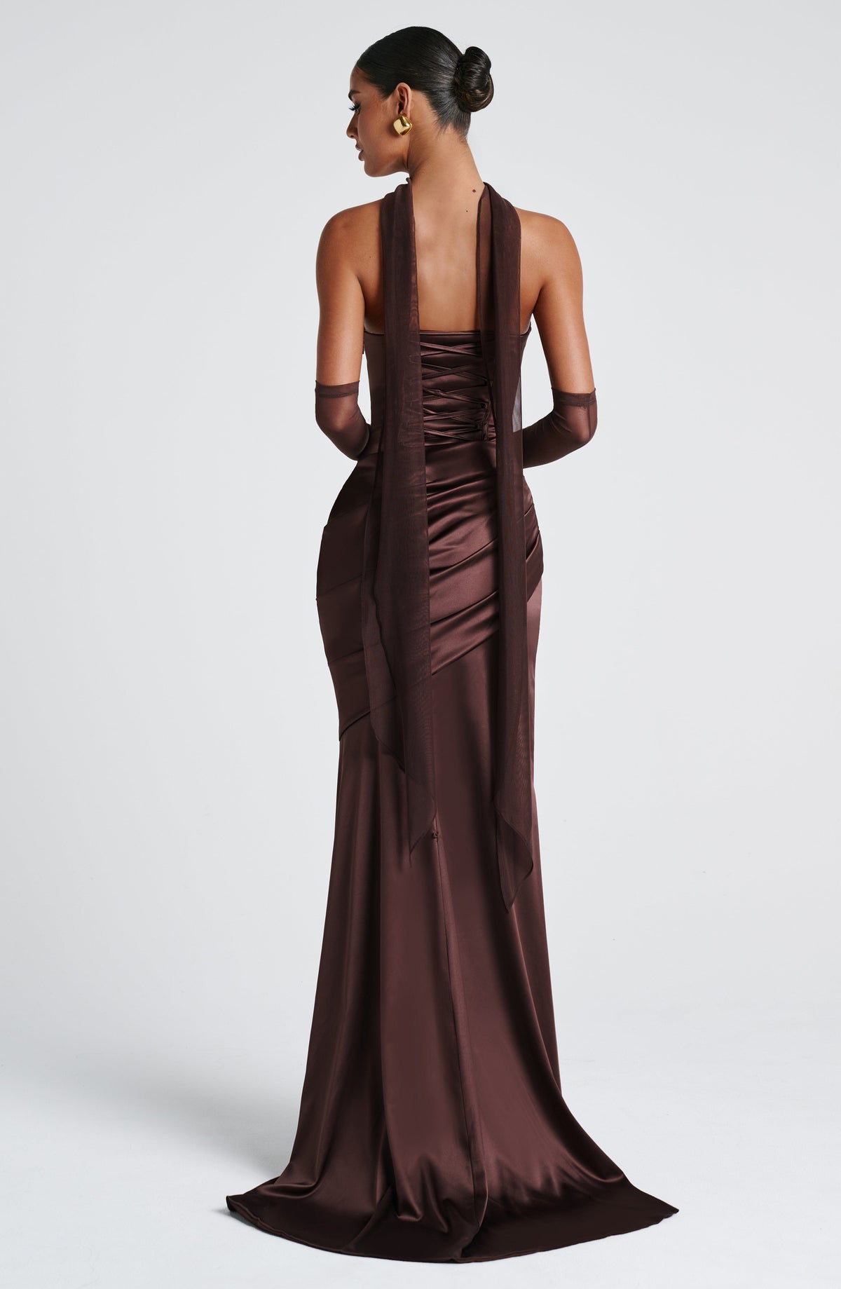 Kensington Plum Satin Maxi Dress Plum Brown 4