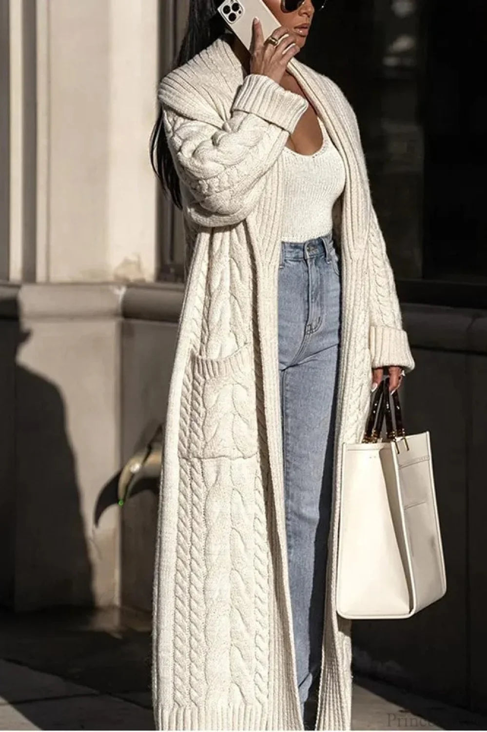 Margot Wool Lapel Overcoat White 1