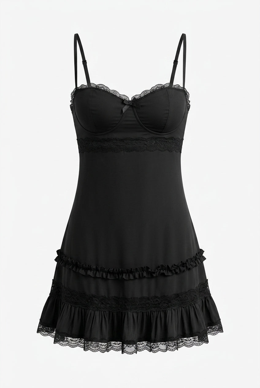 Isadora Lace Mini Dress Black 5