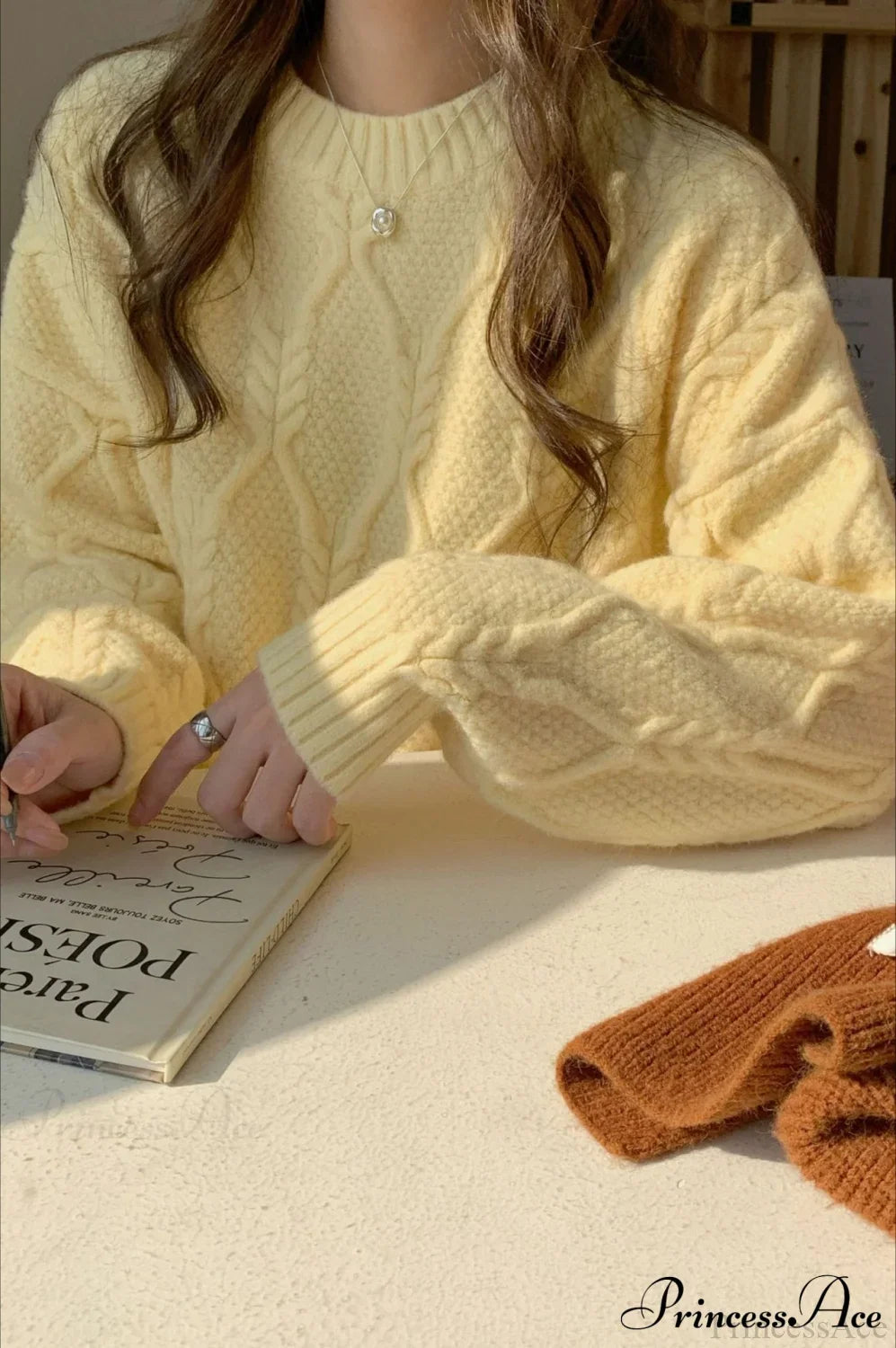 Ginevra Cable-Knit Sweater in Butter Green 9