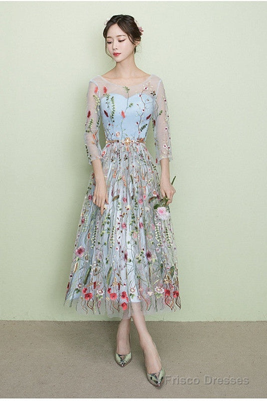 Celeste Lace Tea-Length Dress Picture Color 1