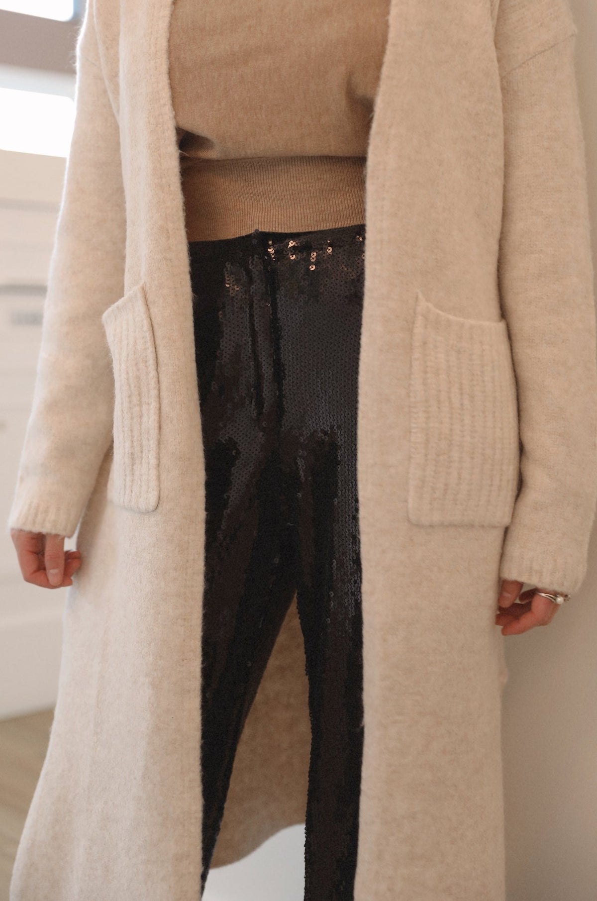 Biscotti Relaxed Cardigan in Warm Beige Beige 2