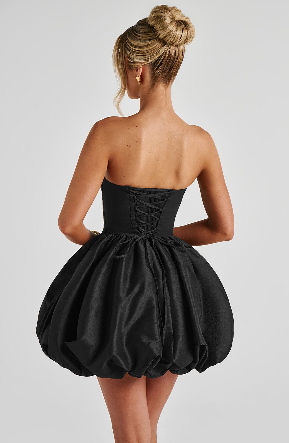 Lotus Satin Mini Dress in Black Black 9