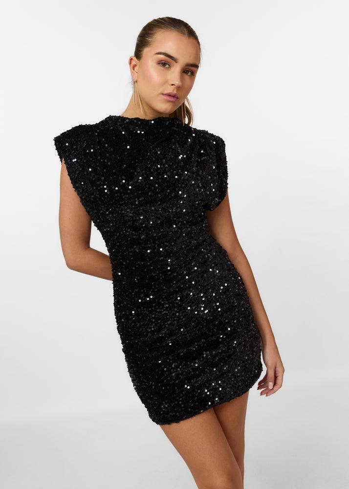 Halla Sequin Mini Dress Silver 3