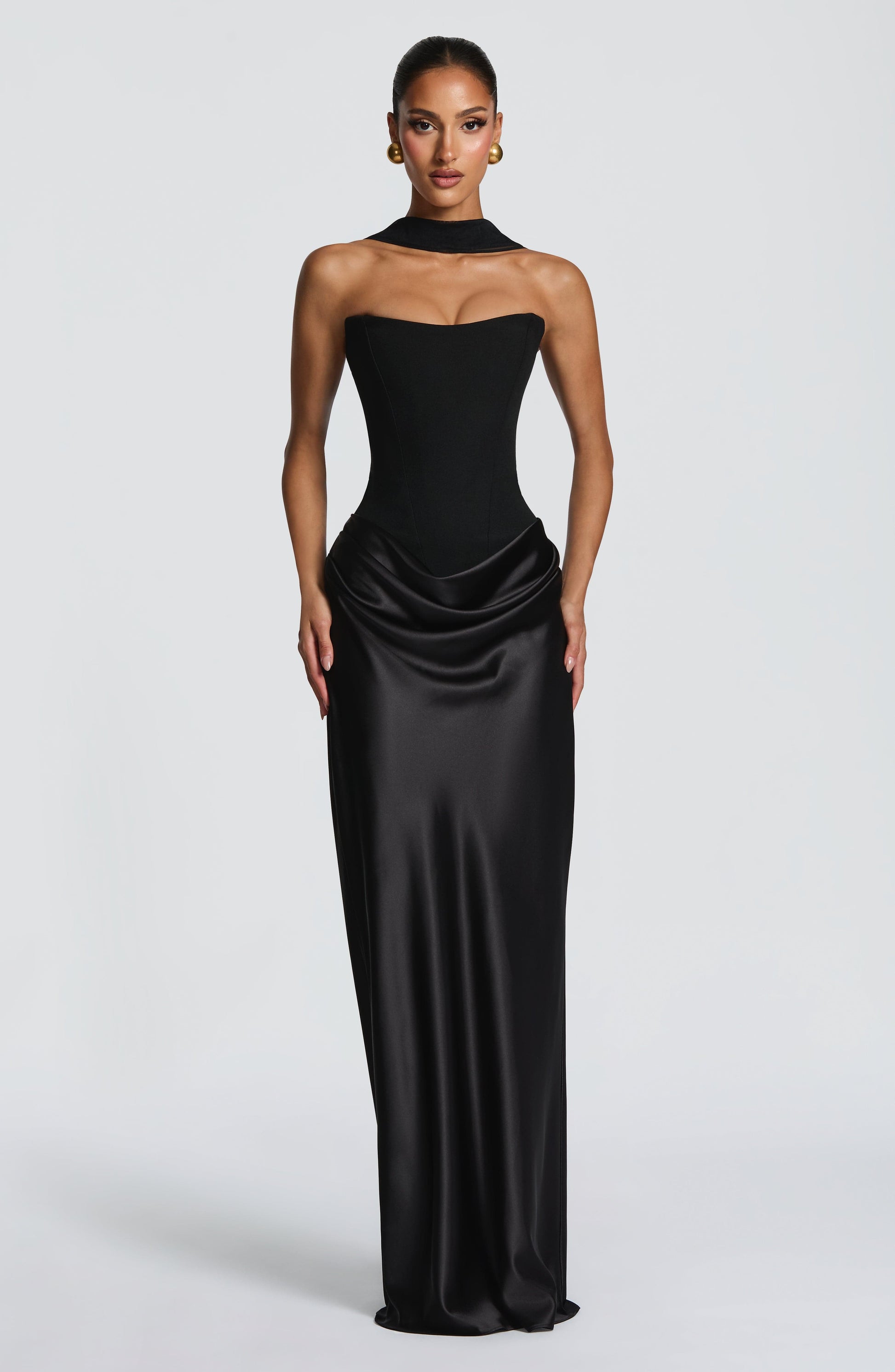 Maggie Navy Maxi Dress Black 1