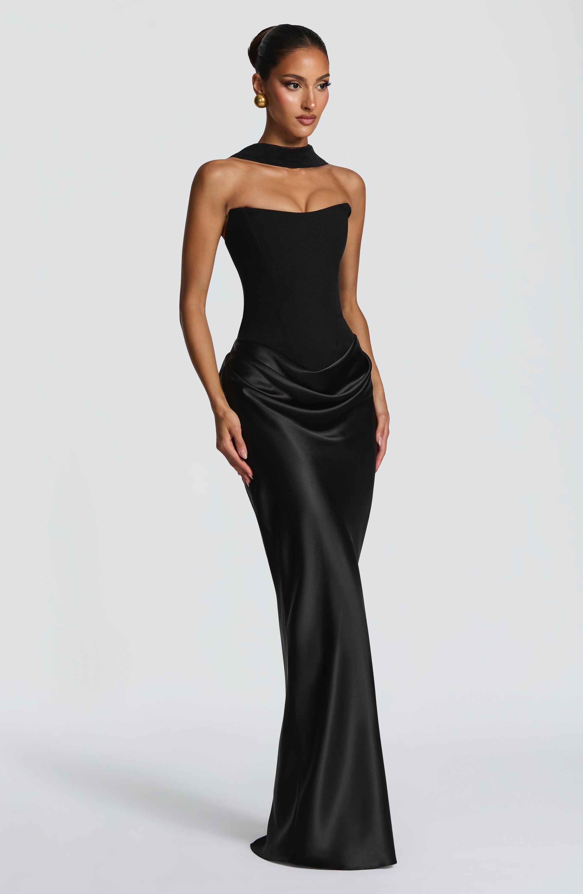 Maggie Navy Maxi Dress Black 3