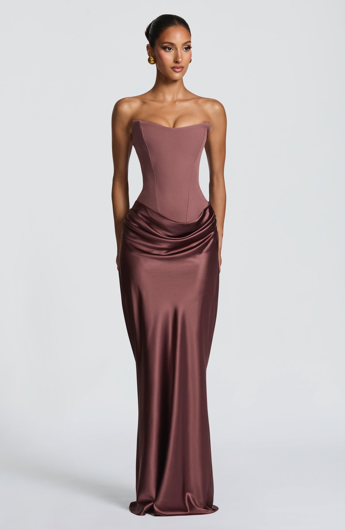 Maggie Navy Maxi Dress Dusty Rose 7