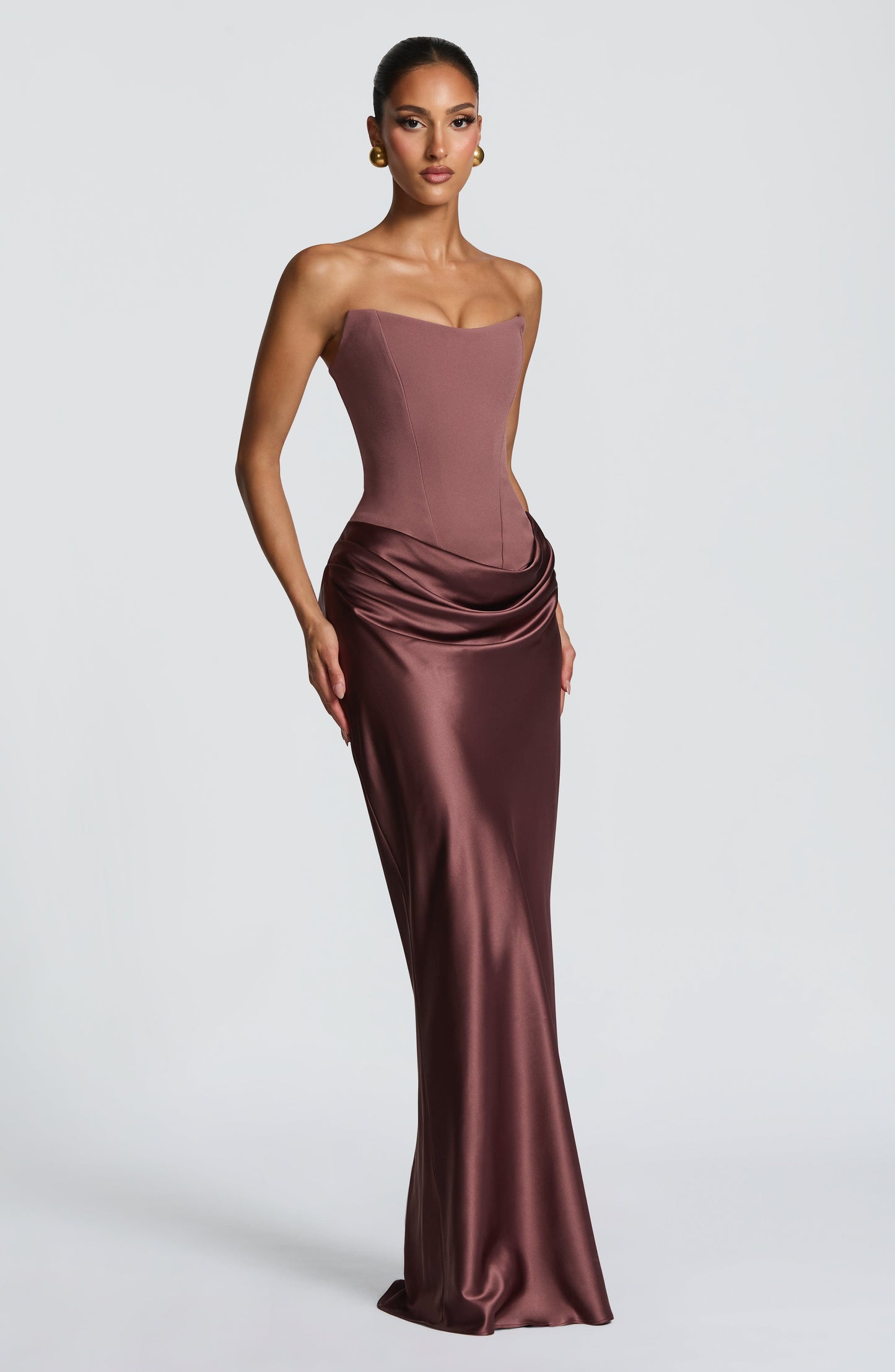 Maggie Navy Maxi Dress Dusty Rose 3