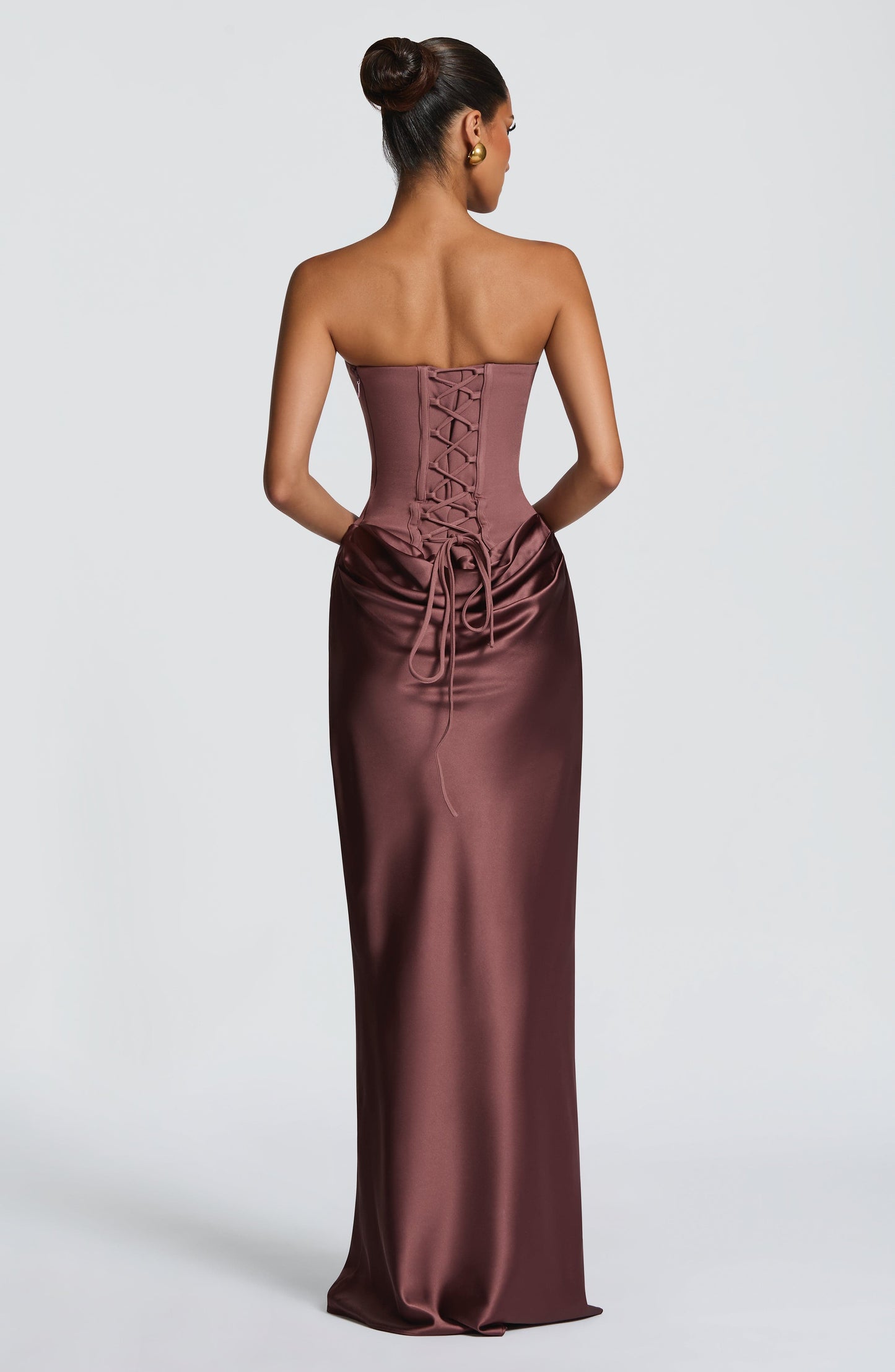 Maggie Navy Maxi Dress Dusty Rose 2