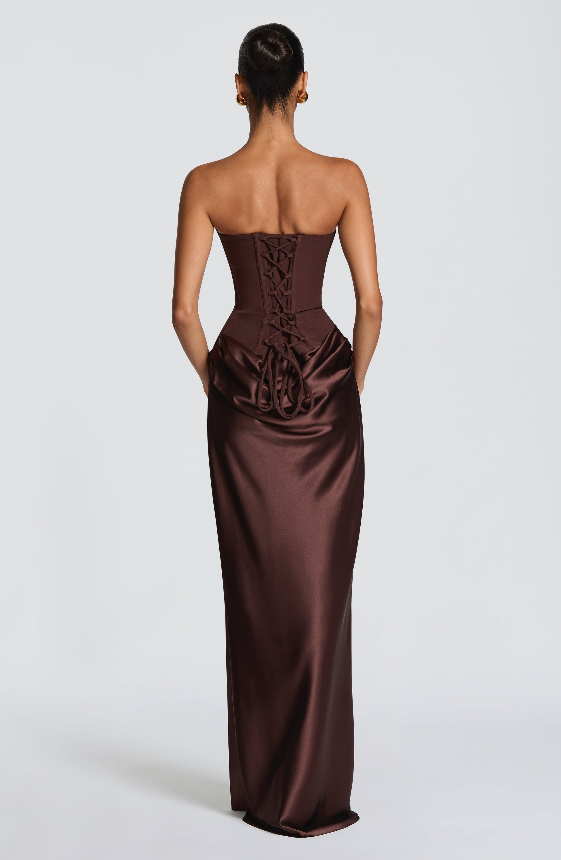 Maggie Navy Maxi Dress Plum Brown 2