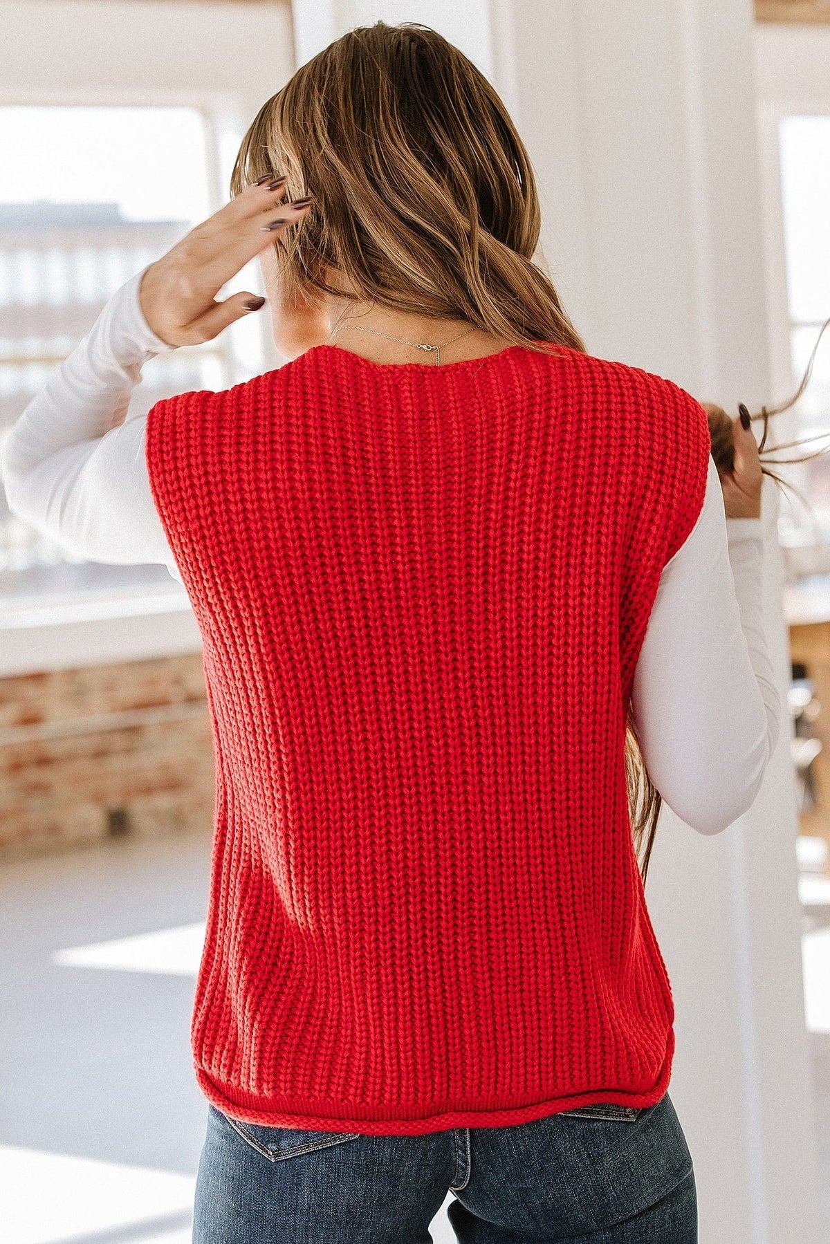 Marissa Textured Knit Vest White 9