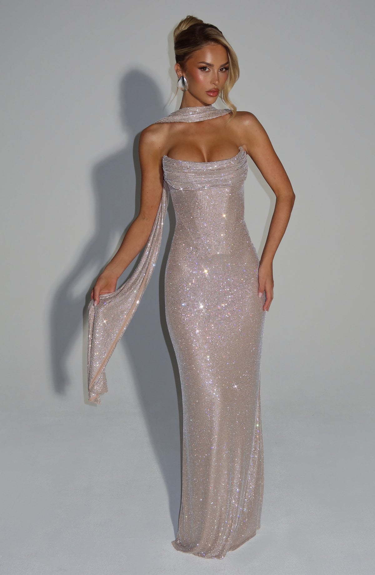 Mirabella Black Maxi Dress Nude 3