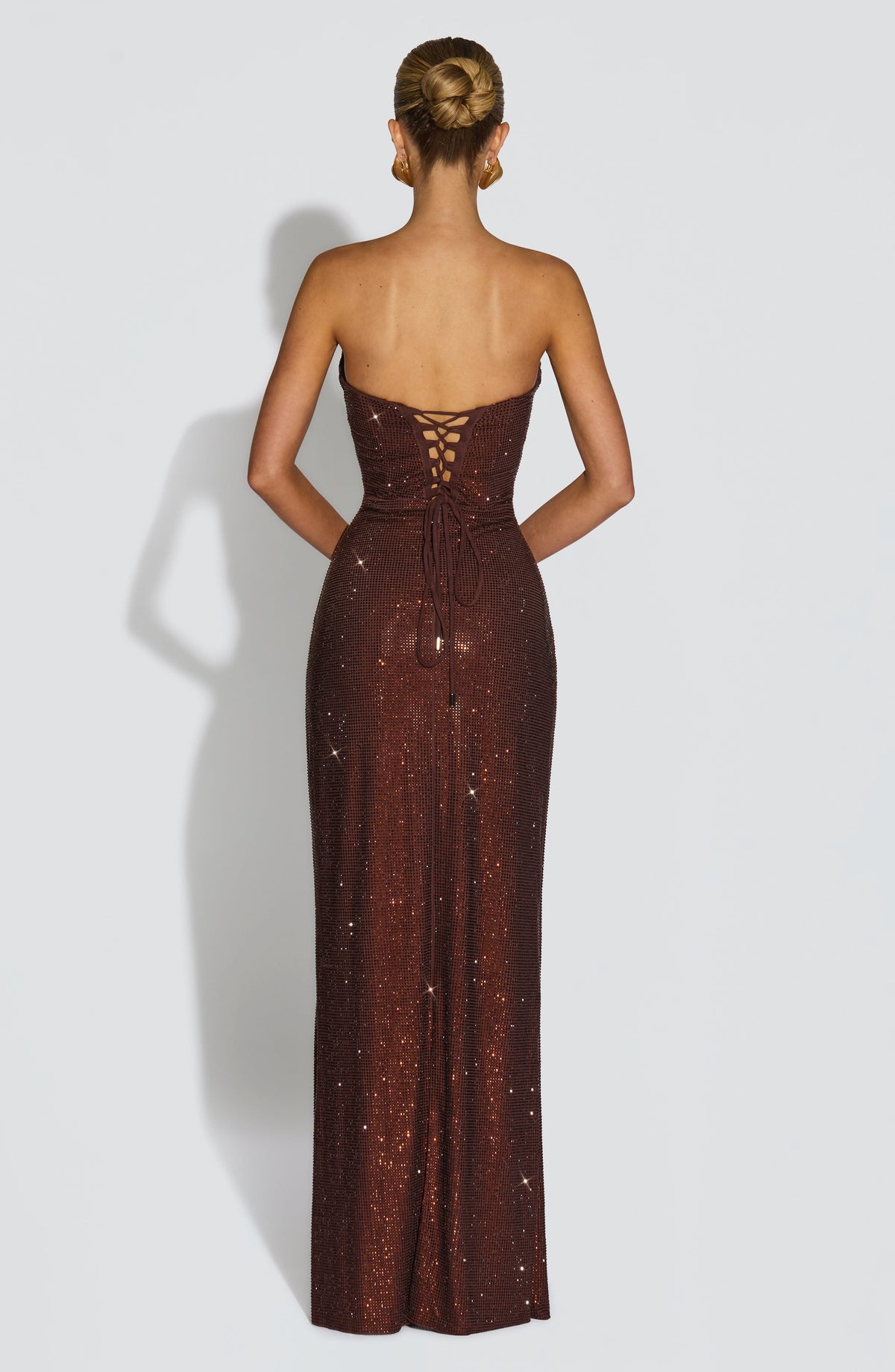 Mirabella Satin Maxi Dress in Plum Plum Brown 4