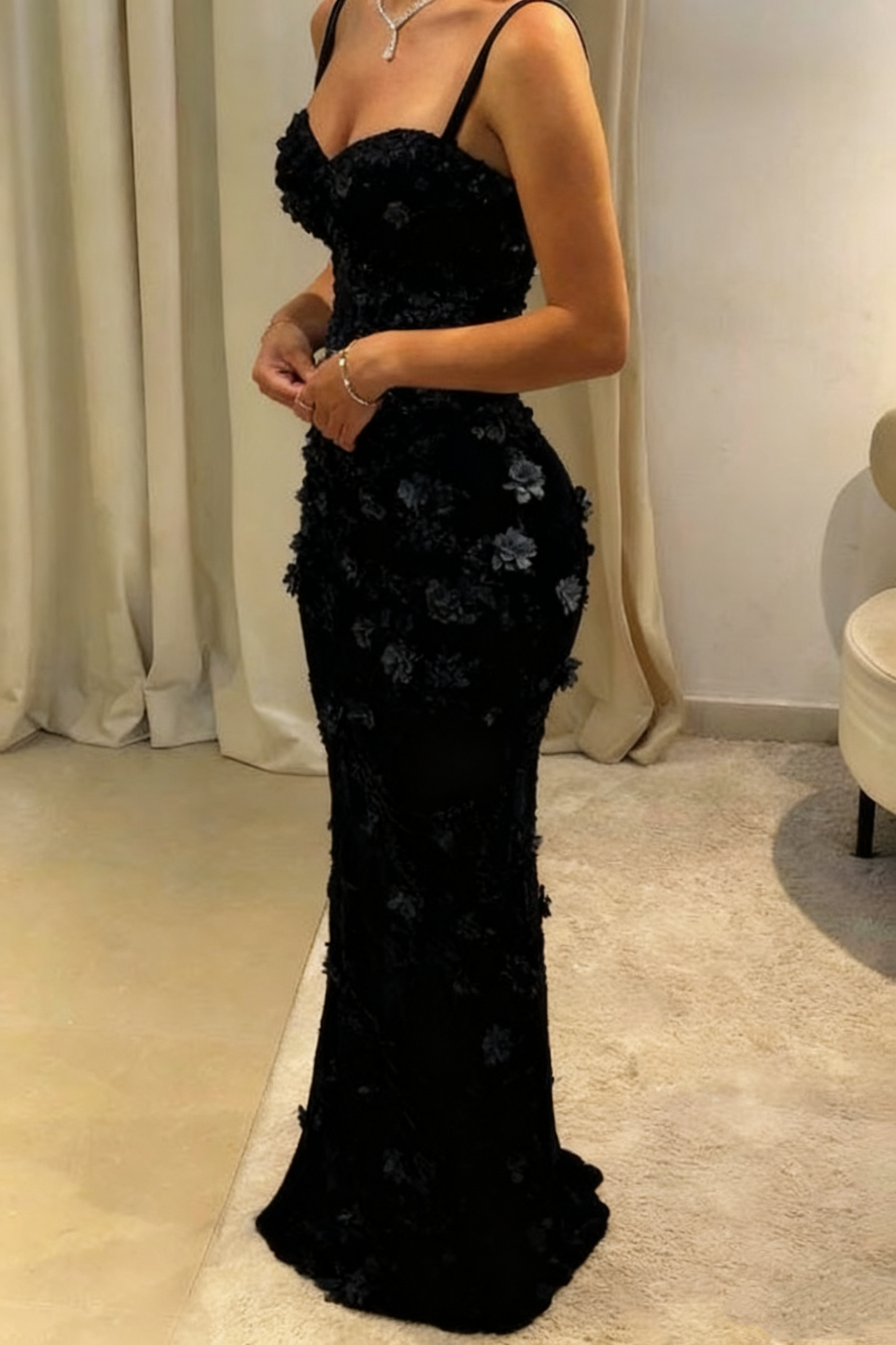 Celestine Mermaid Satin Gown Burgundy 5