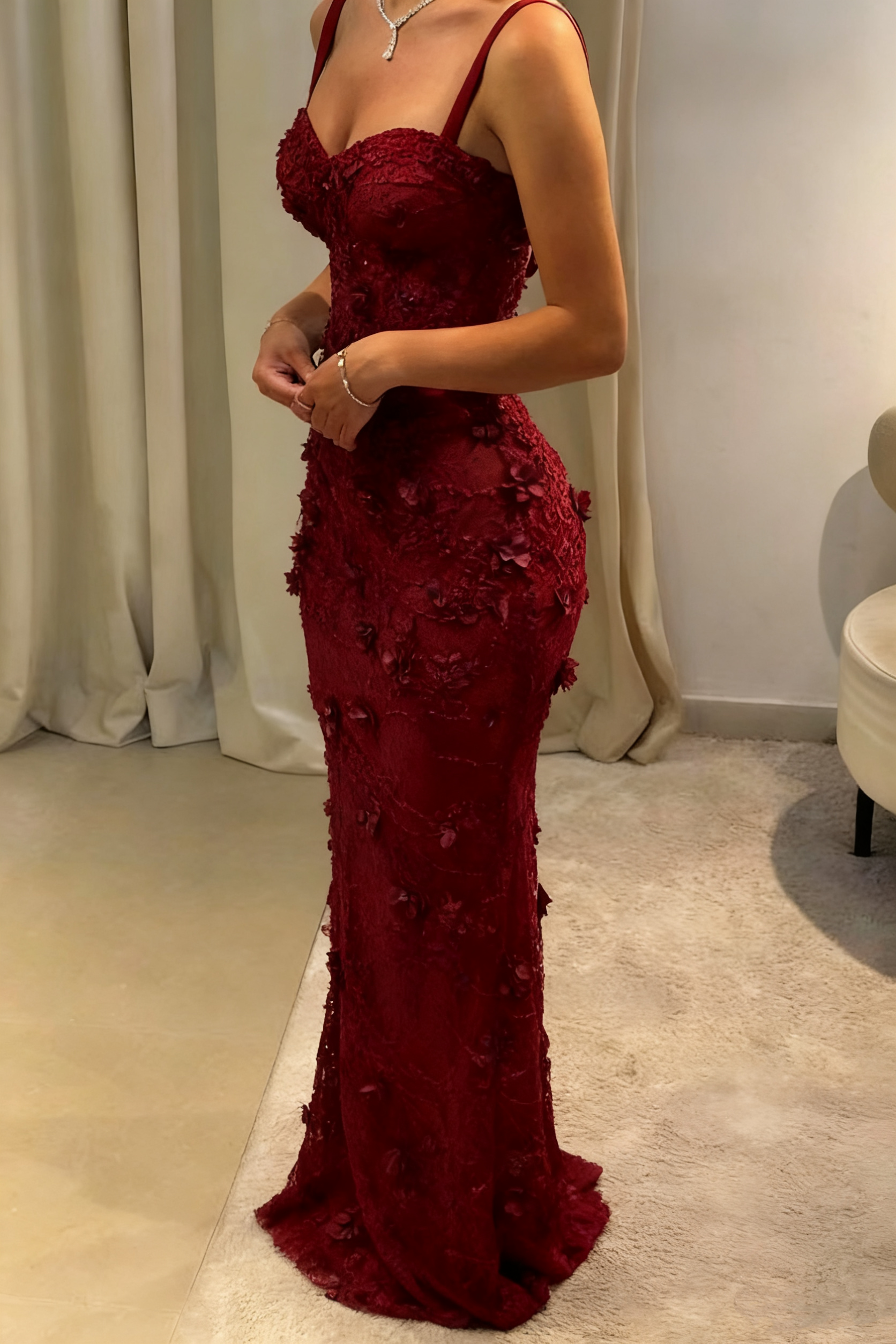 Celestine Mermaid Satin Gown Black 6