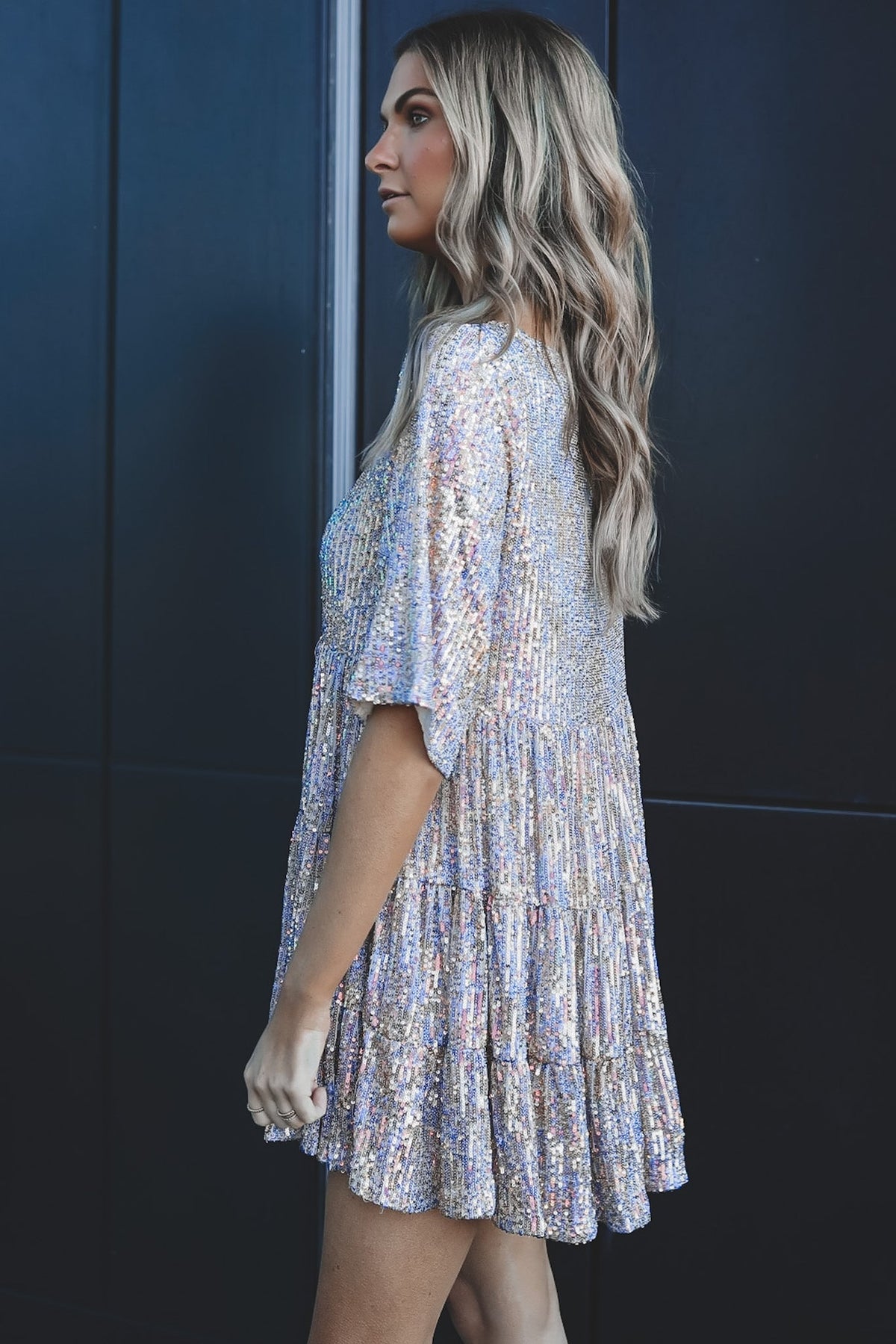 Aurelia Sequin Mini Dress Black 6