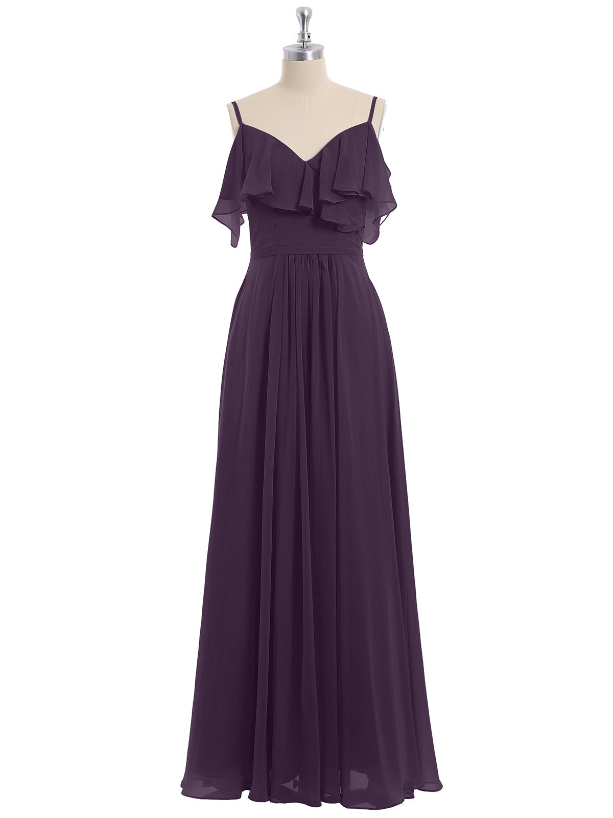 Margot Chiffon Off-Shoulder Dress Plum 4