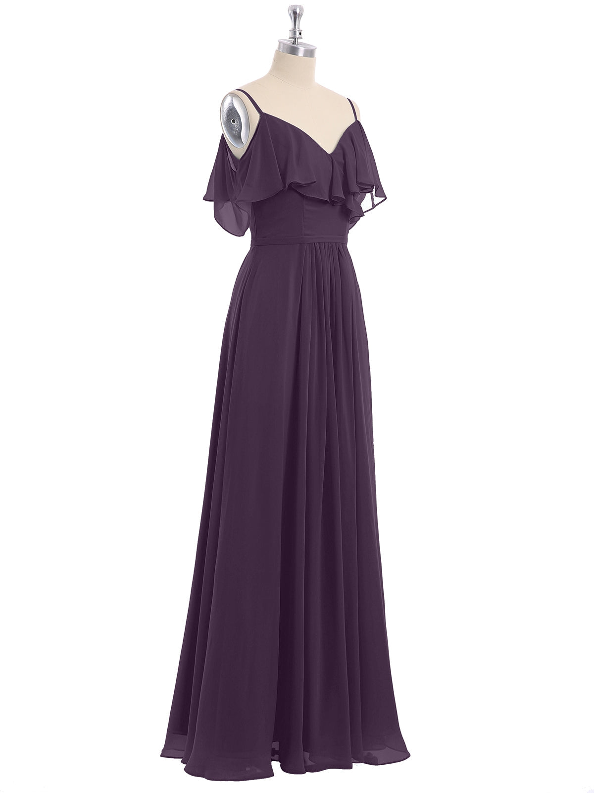 Margot Chiffon Off-Shoulder Dress Plum 6
