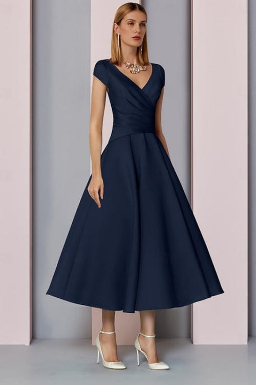 Eleanor Satin A-Line Dress Black 1