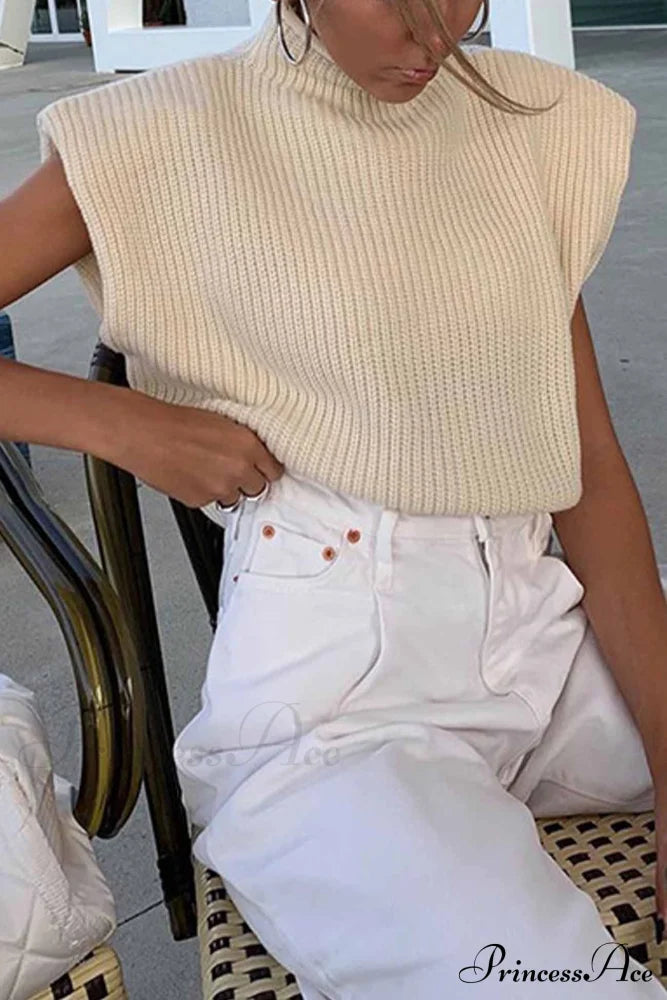 Margot Mock Neck Sweater White 6