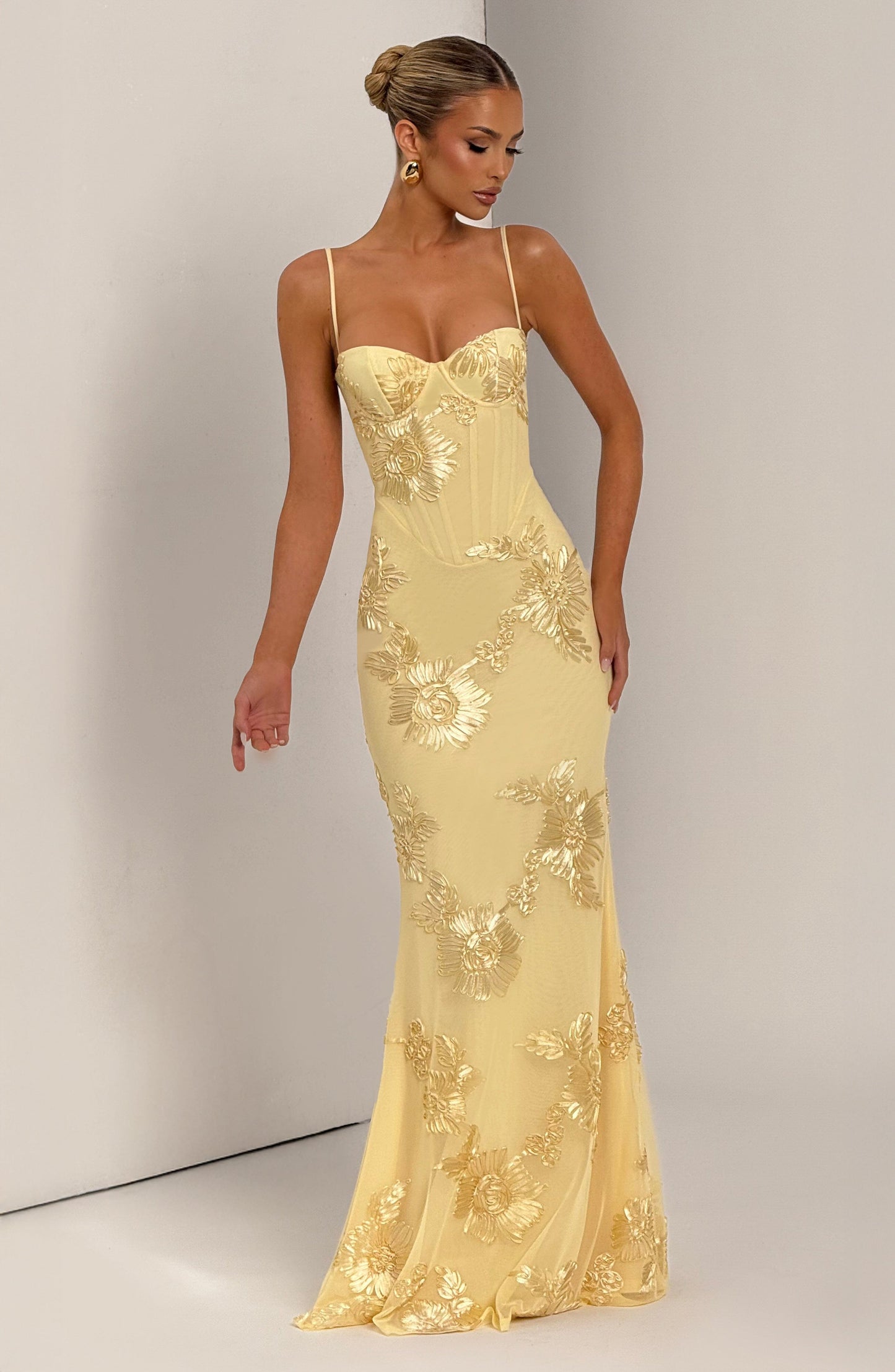 Nefertiti Plum Silk Maxi Dress Lemon 9