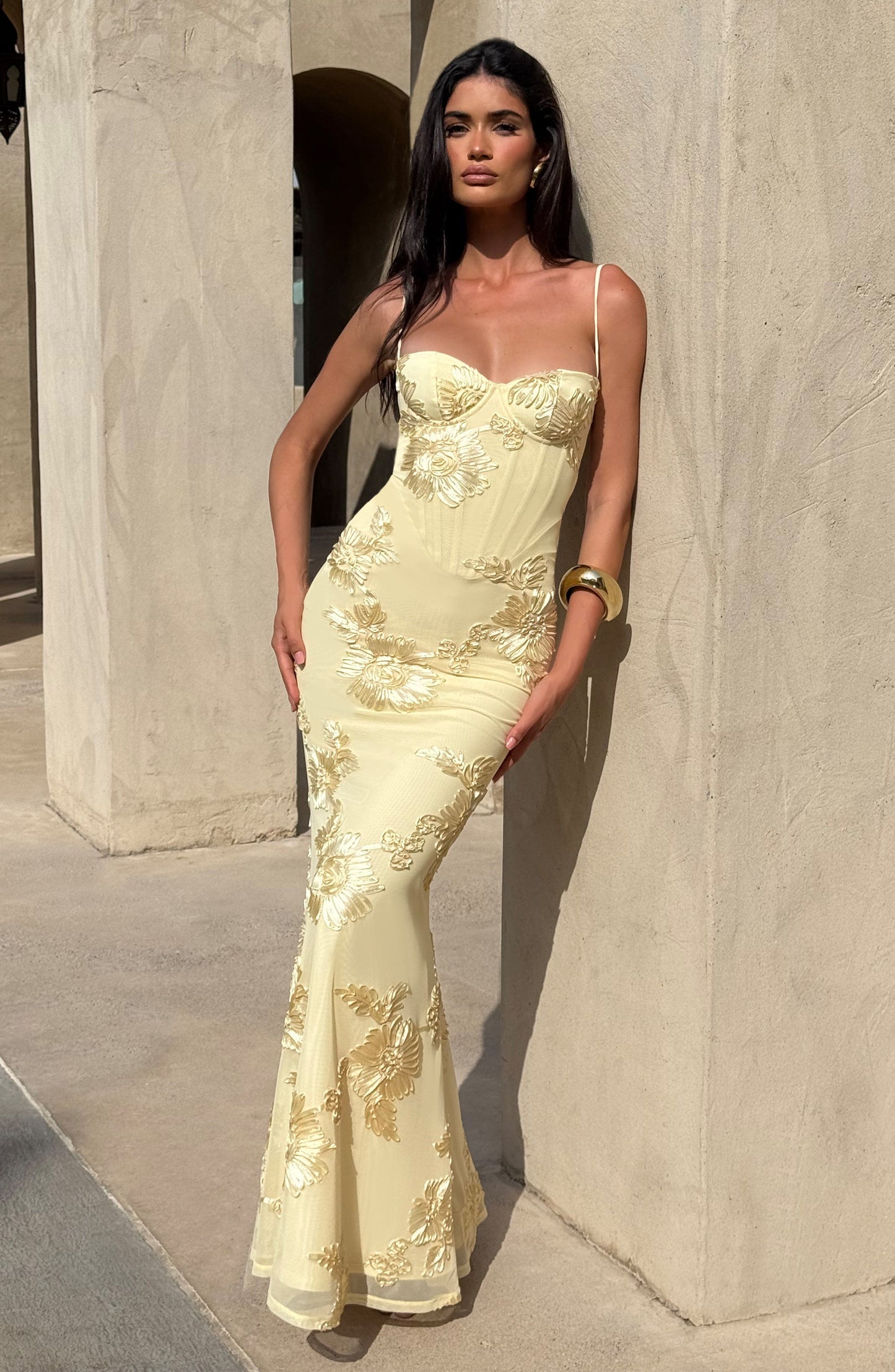 Nefertiti Plum Silk Maxi Dress Lemon 5