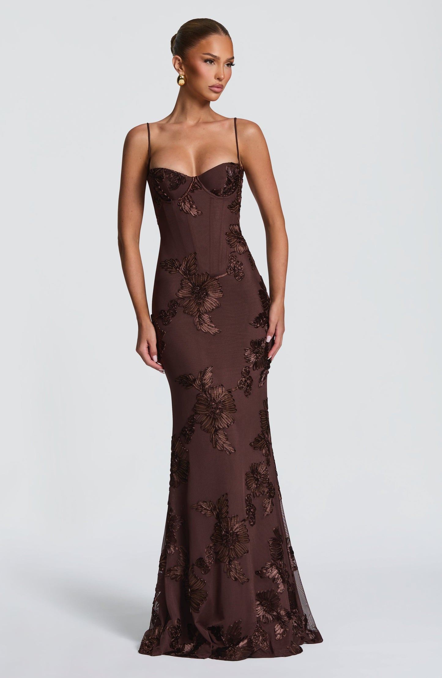 Nefertiti Plum Silk Maxi Dress Plum Brown 7