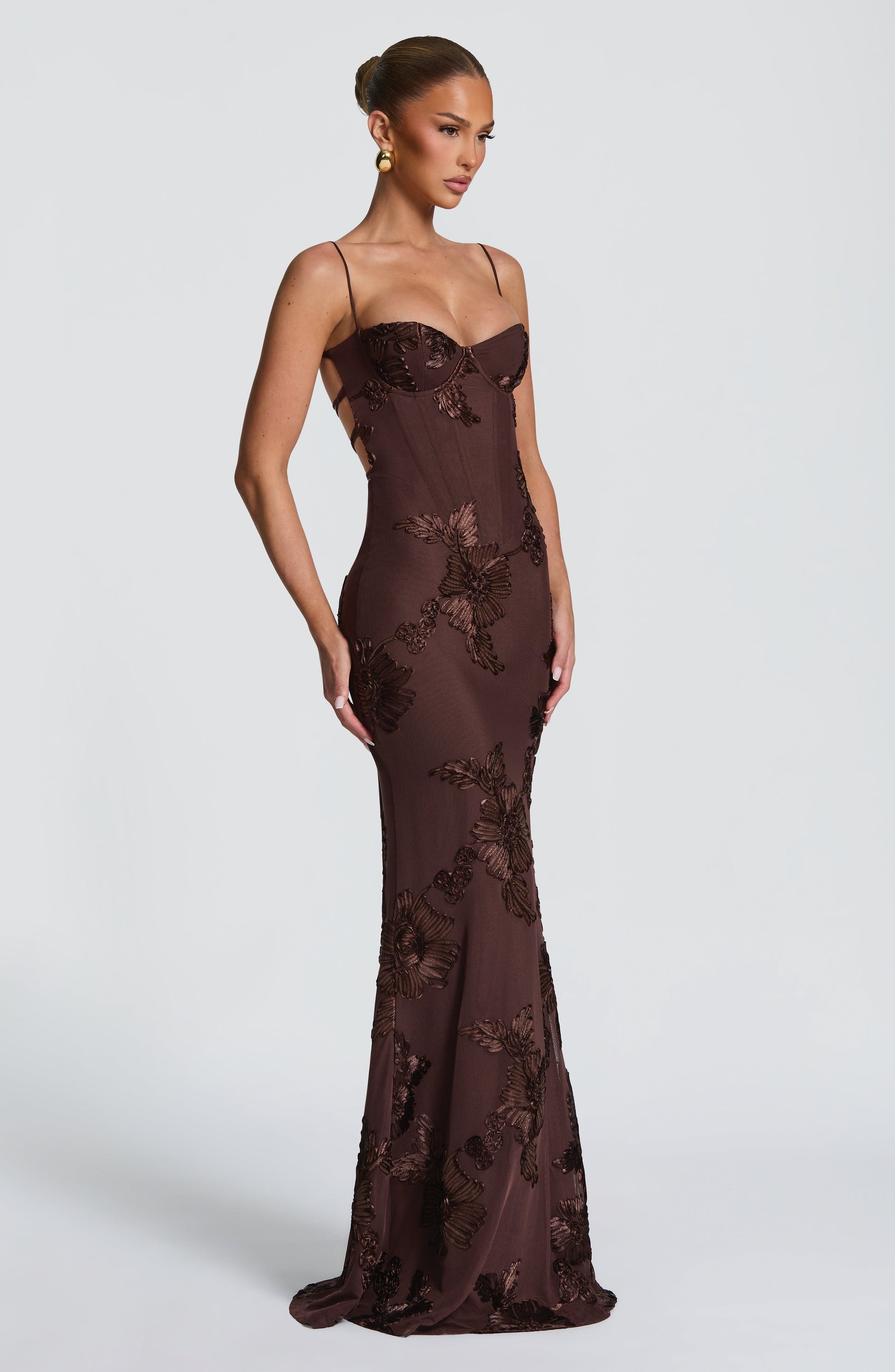Nefertiti Plum Silk Maxi Dress Plum Brown 6