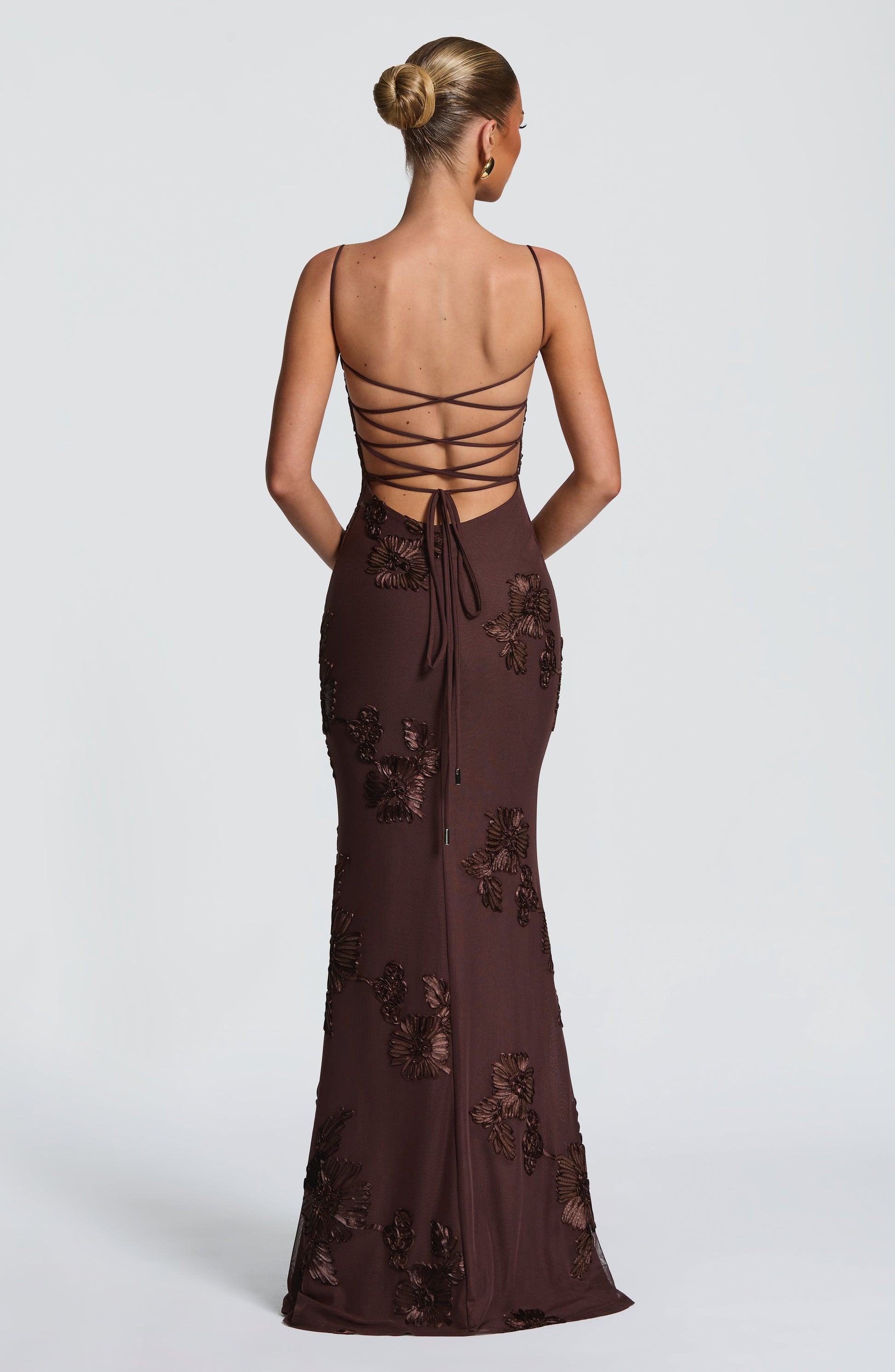 Nefertiti Plum Silk Maxi Dress Plum Brown 2