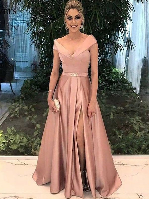 Margot Off-Shoulder Ruched Satin Maxi Dress Multi 2